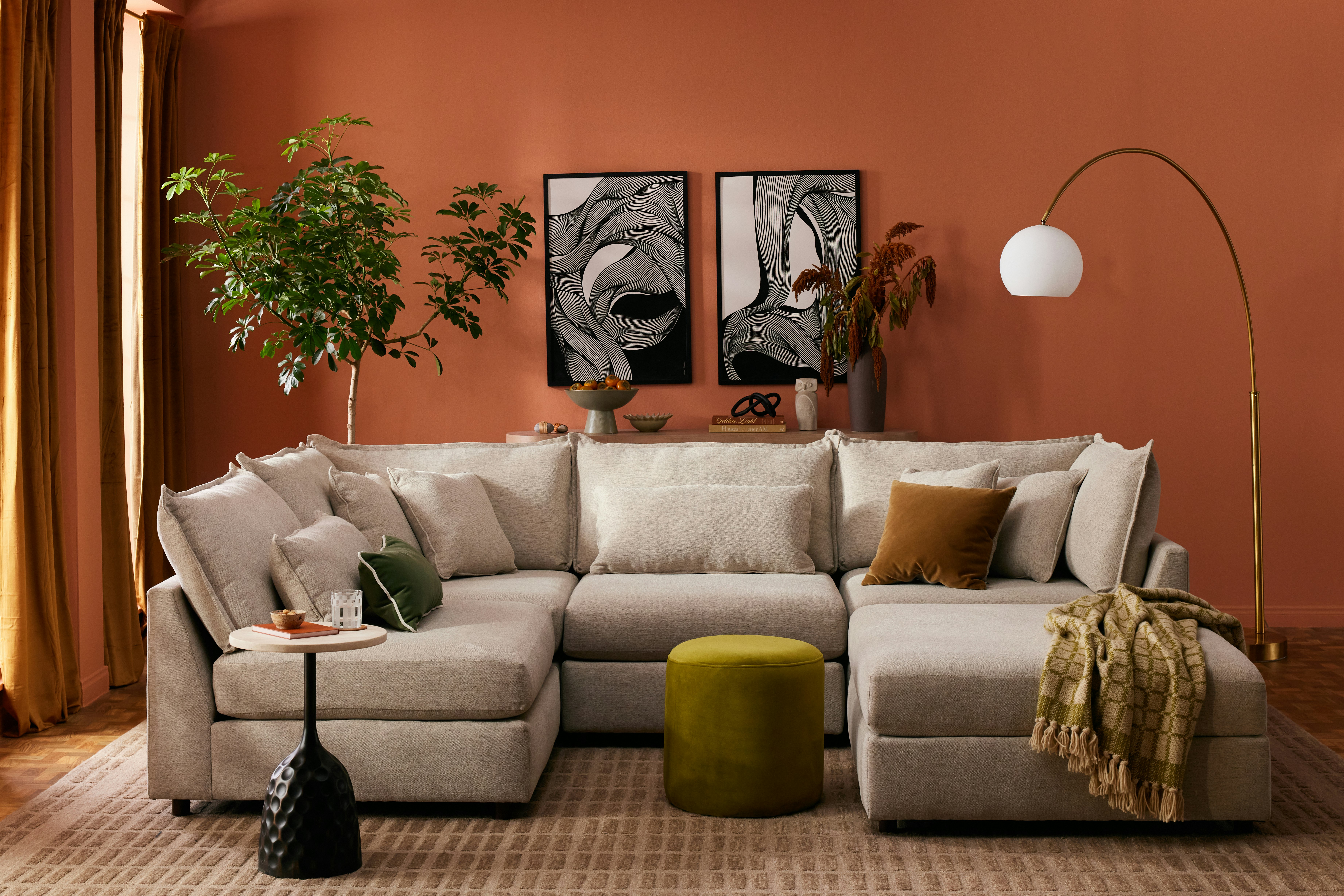 Tanner Sofa Bumper Sectional Merit Dove