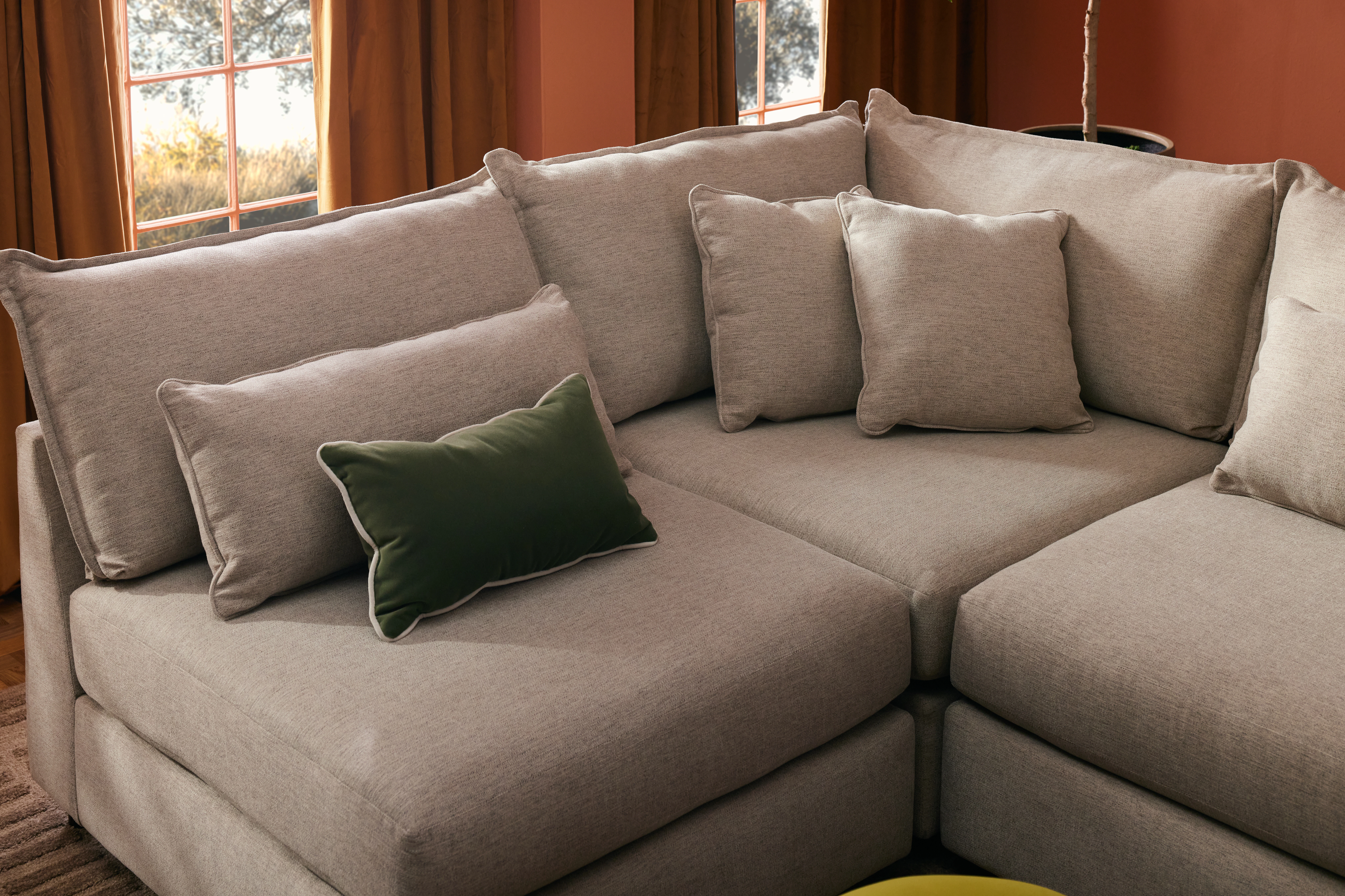 Tanner Sofa Bumper Sectional Merit Dove