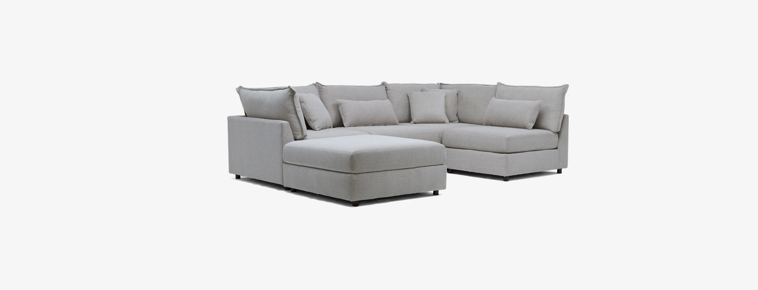 Tyler Sofa Bumper Sectional Merit Dove