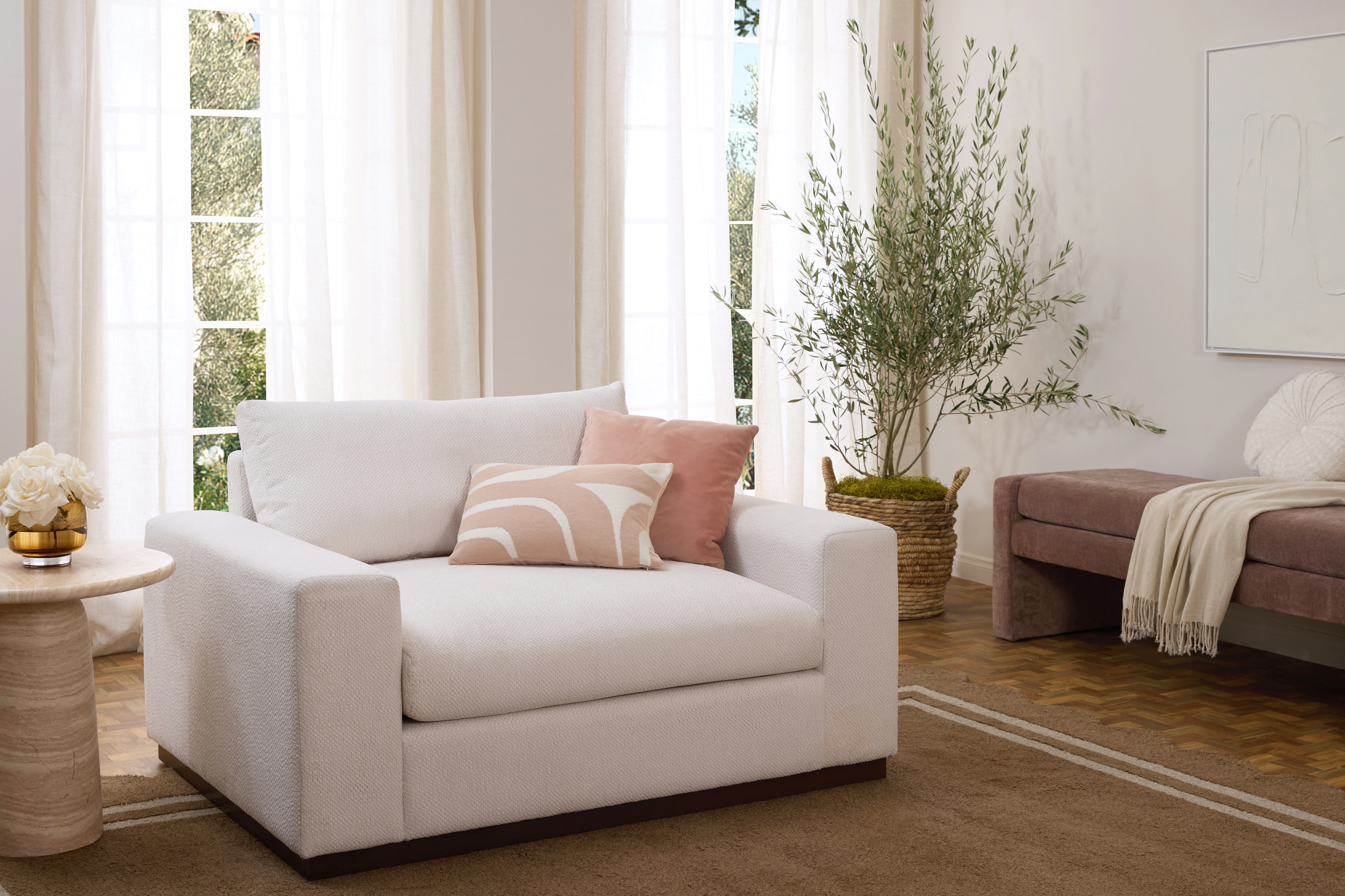 Holt Chair and Half Teely Pearl