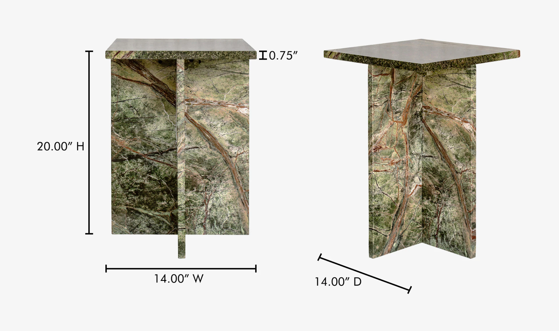 Brynn Accent Table Rainforest Green Marble