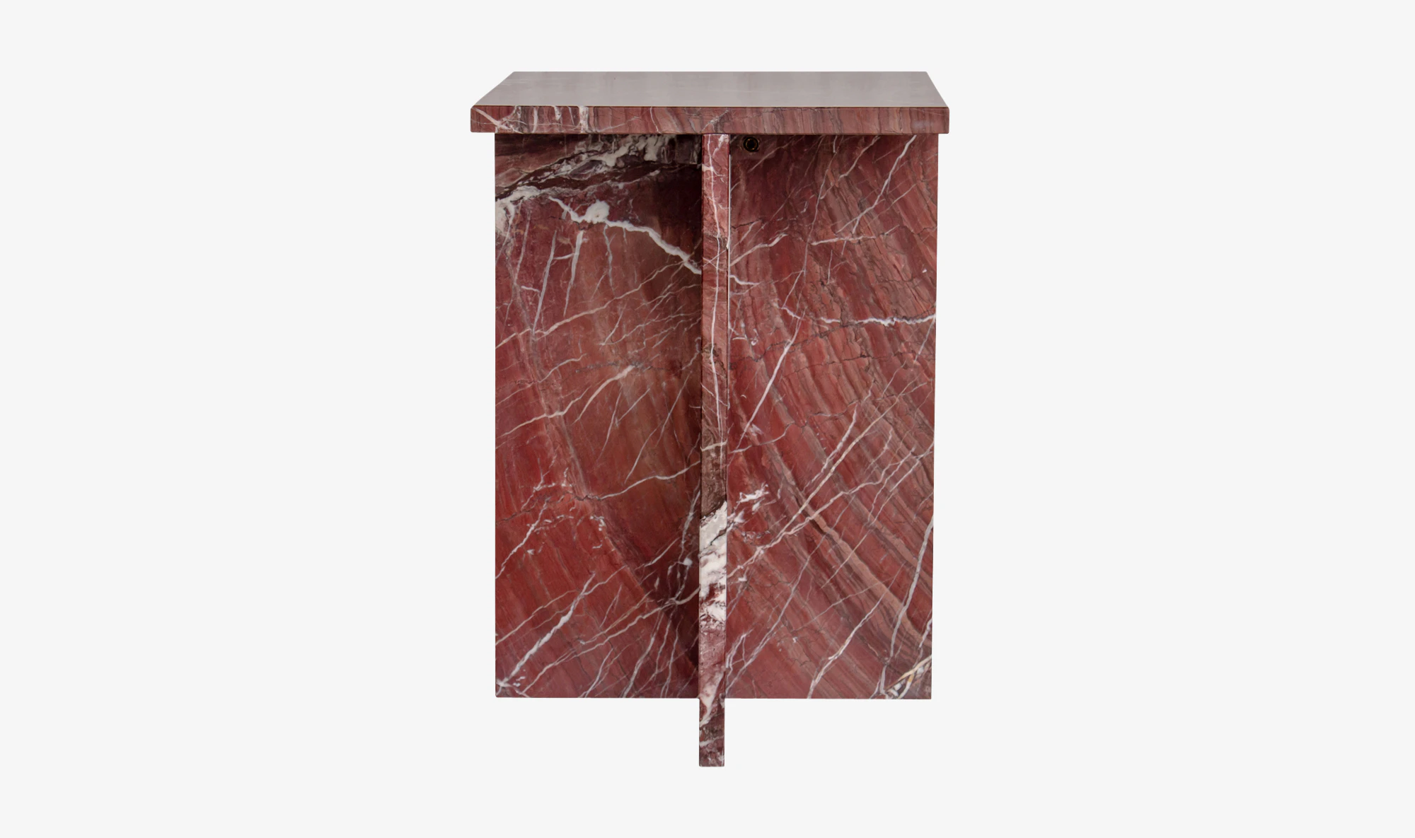 Brynn Accent Table Rosso Levanto Marble