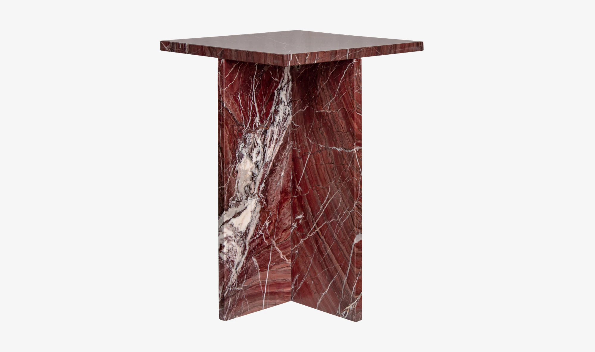 Brynn Accent Table Rosso Levanto Marble