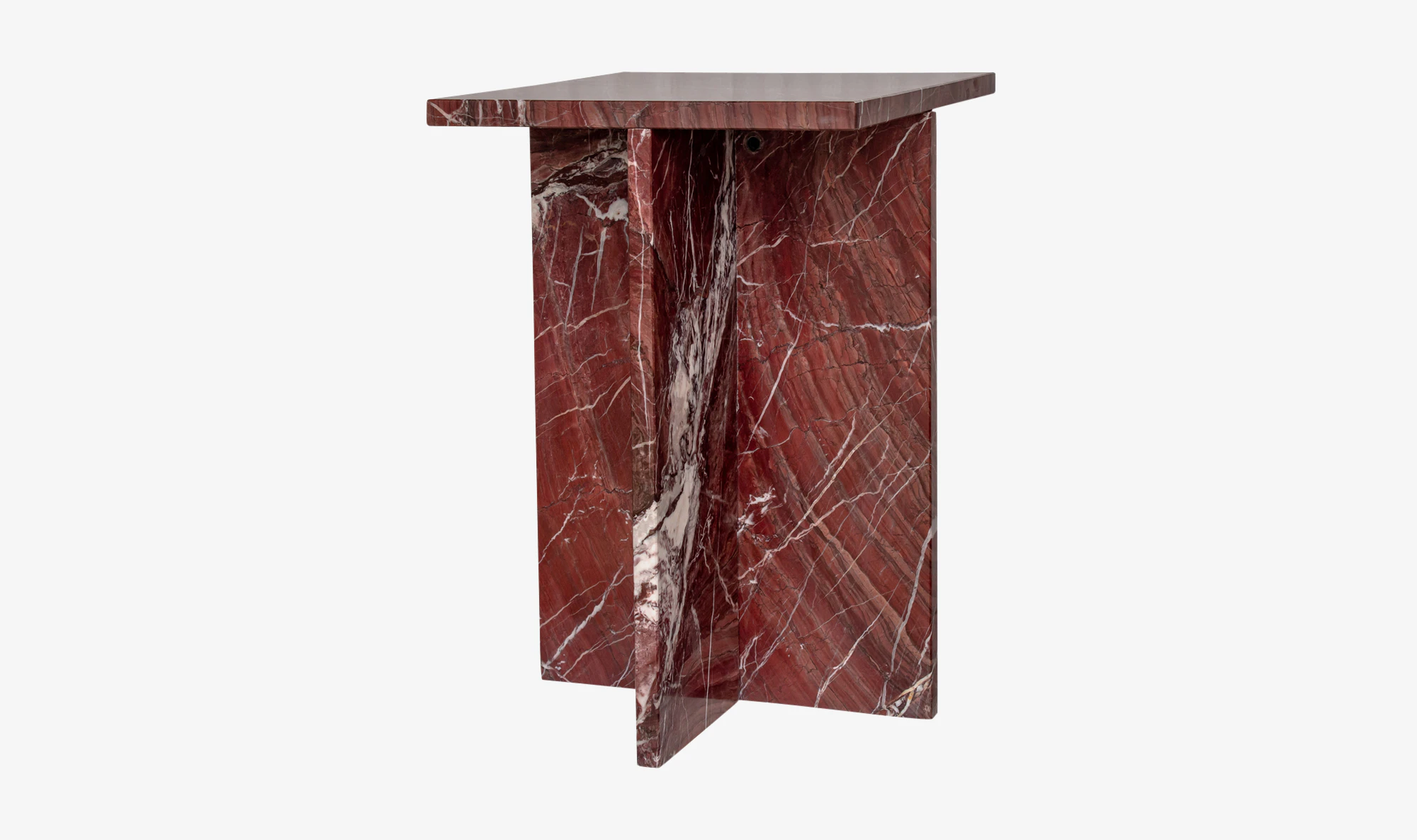 Brynn Accent Table Rosso Levanto Marble