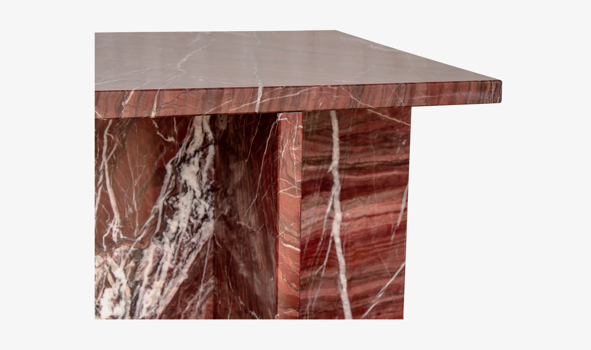 Brynn Accent Table Rosso Levanto Marble