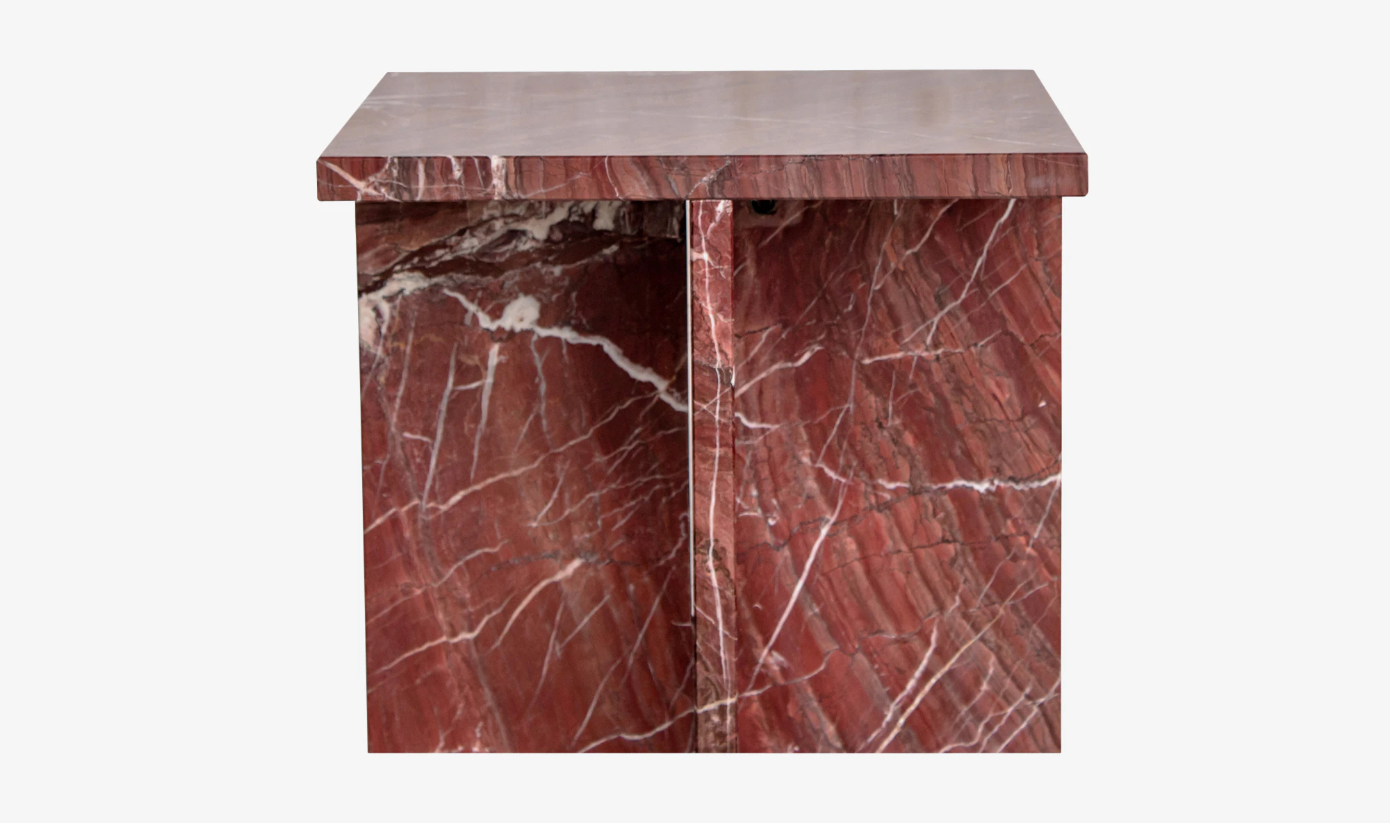 Brynn Accent Table Rosso Levanto Marble