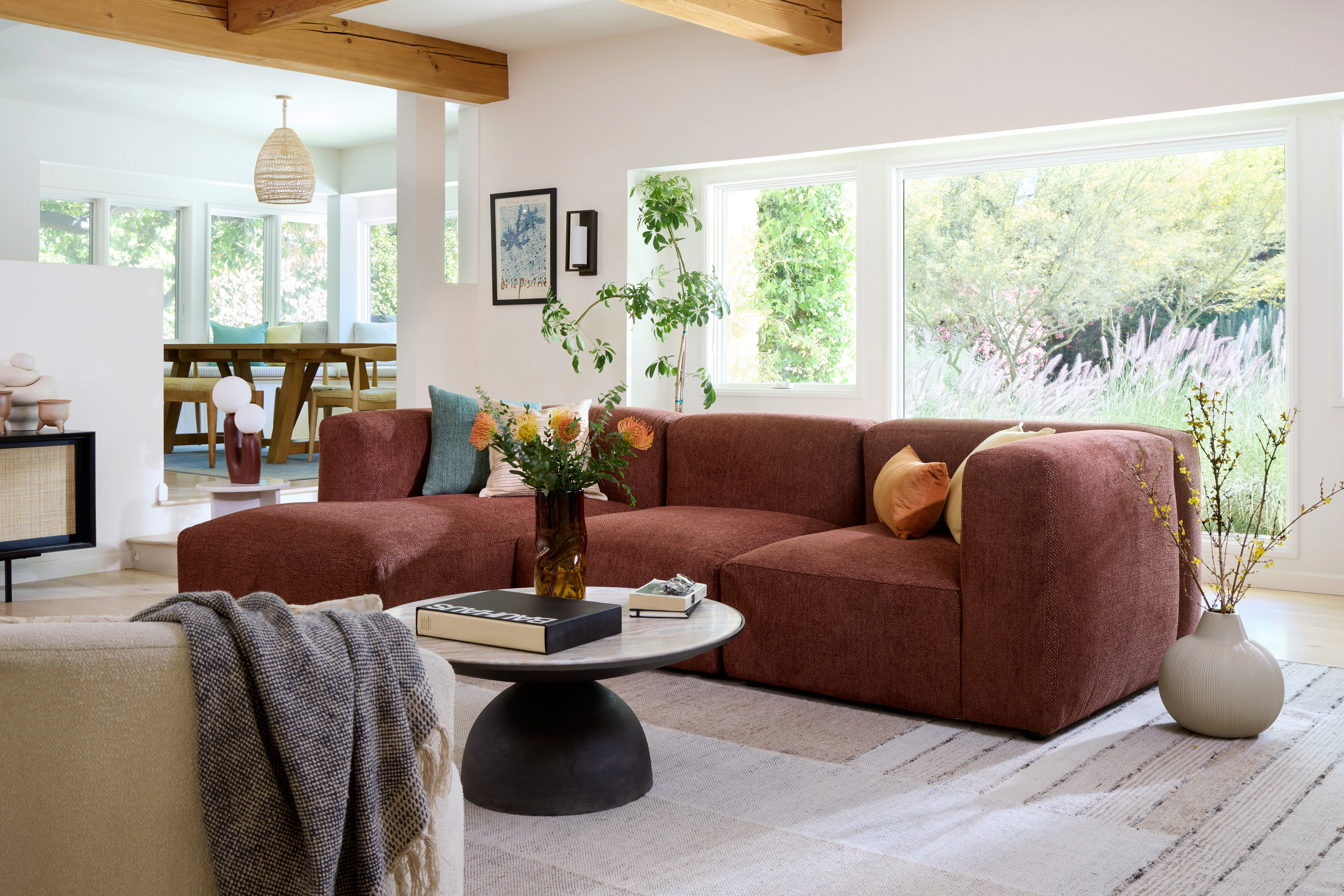 Millie Modular Chaise Sectional Telly Garnet