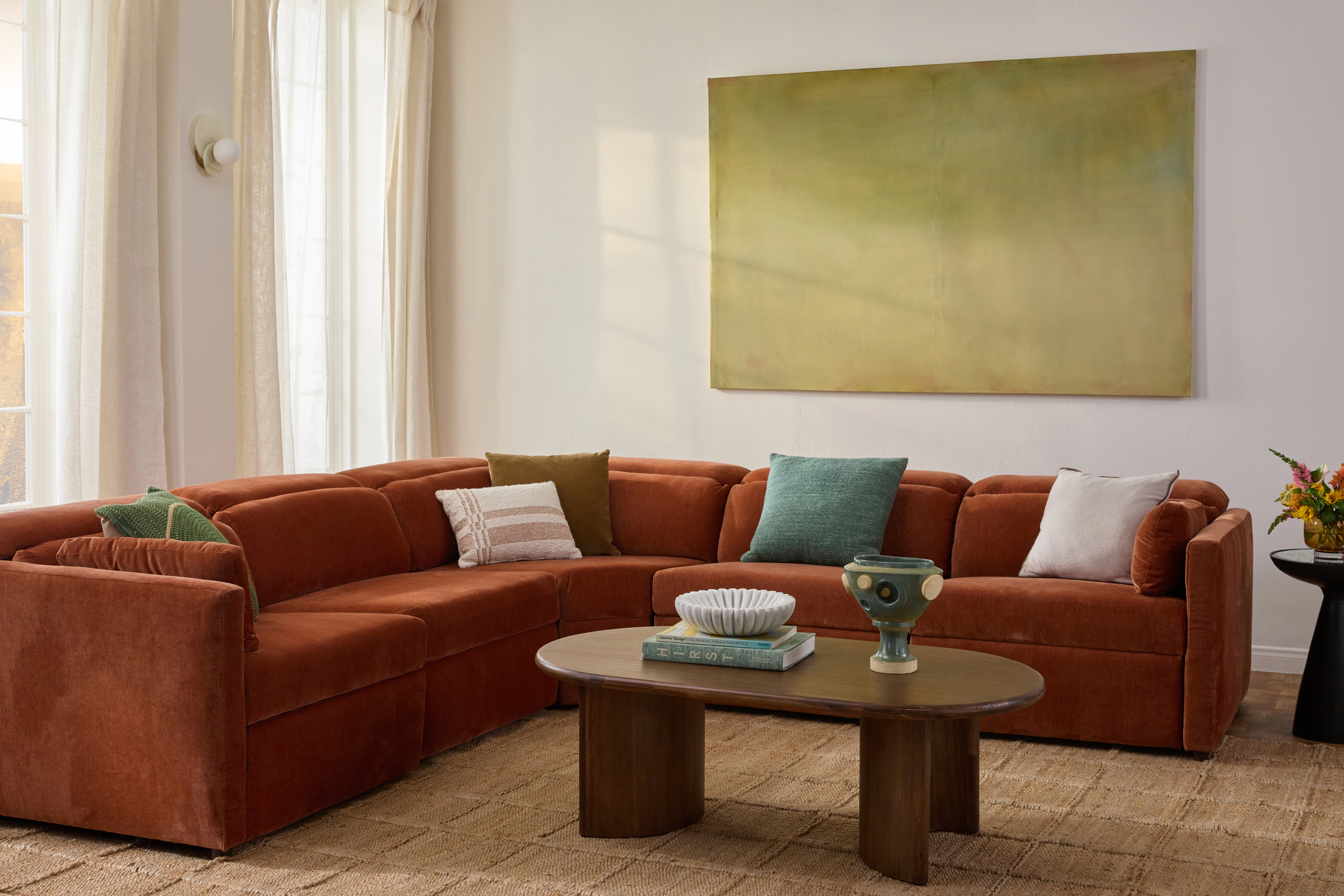 Fitz Reclining Modular Wedge Sectional Harper Cinnamon