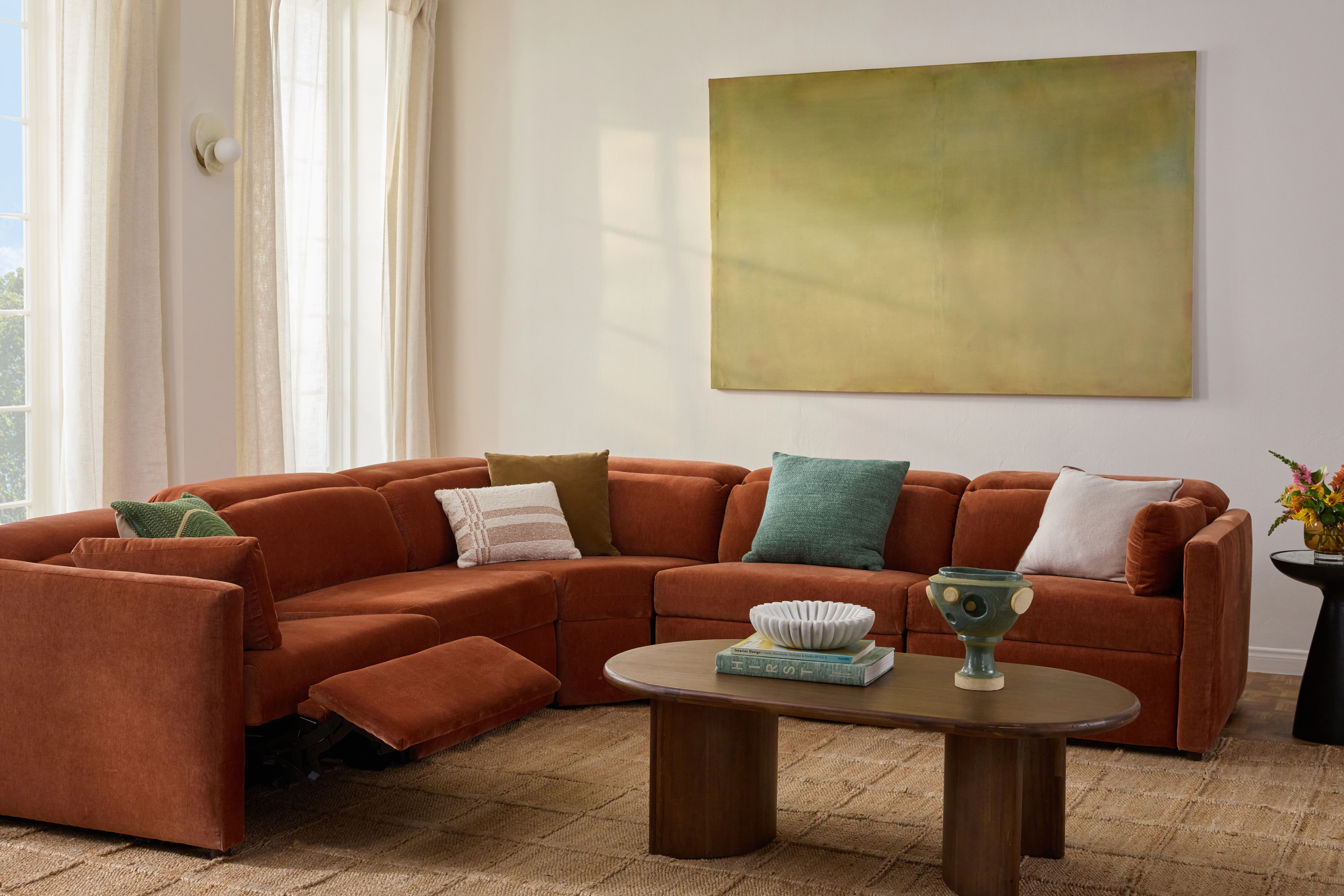 Fitz Reclining Modular Wedge Sectional Harper Cinnamon