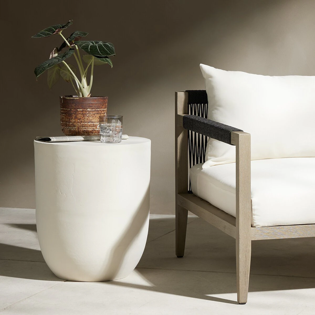 Byron Outdoor End Table White