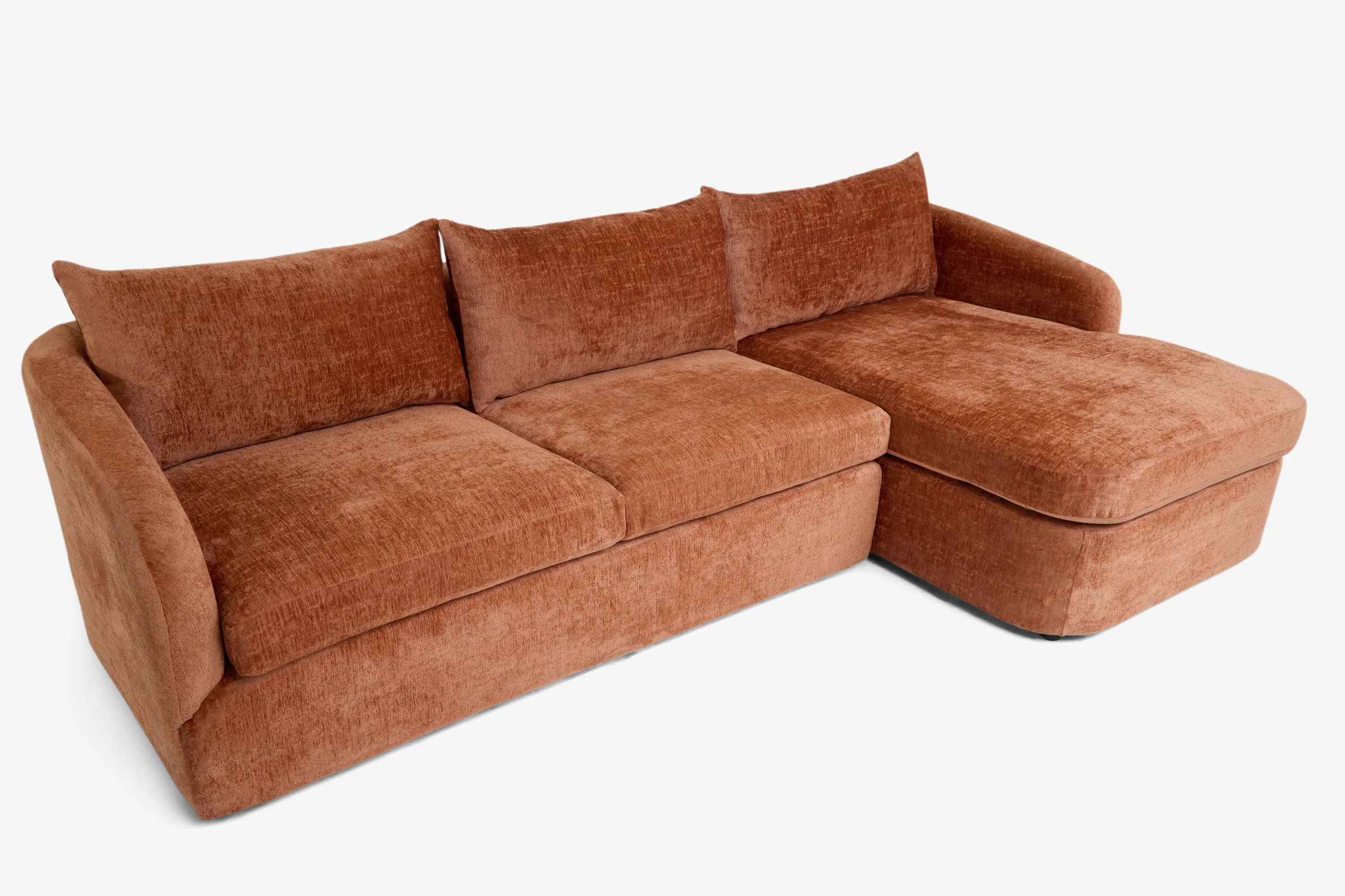 Amelia Sectional Plush Terra Rose