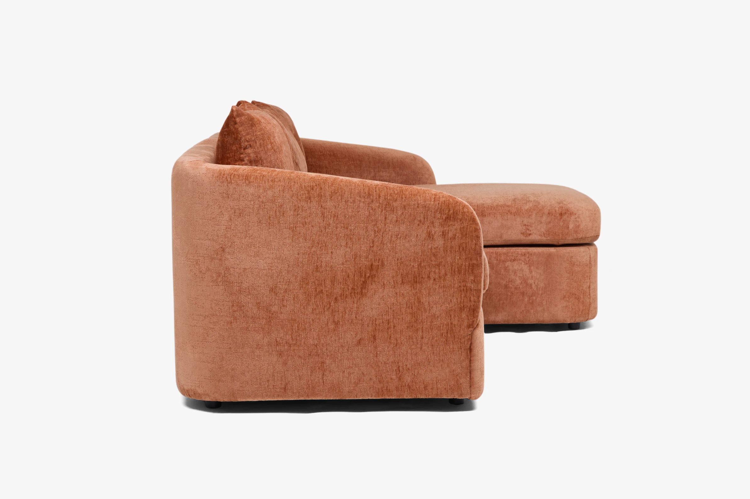 Amelia Sectional Plush Terra Rose