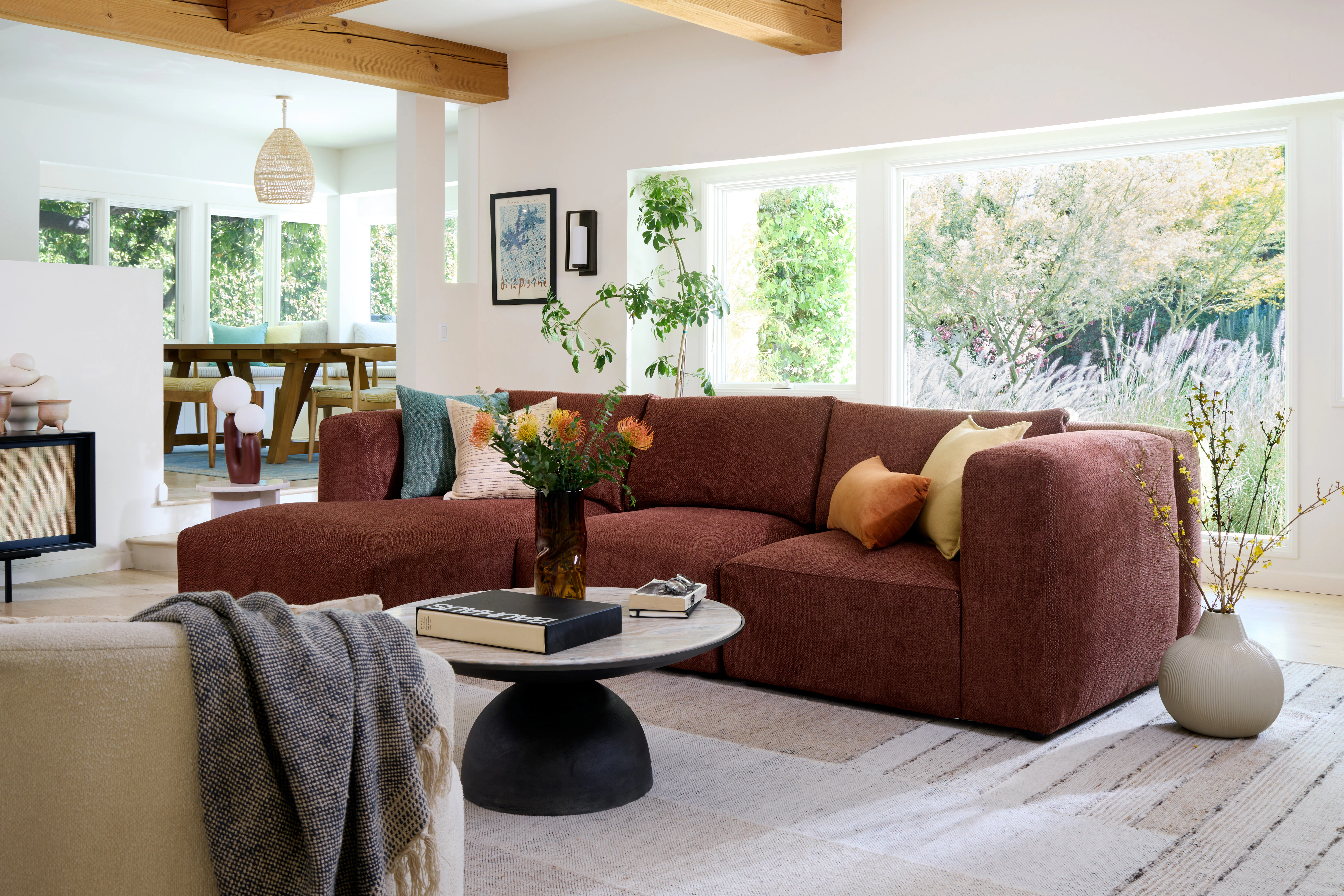 Laine Modular Chaise Sectional Telly Garnet