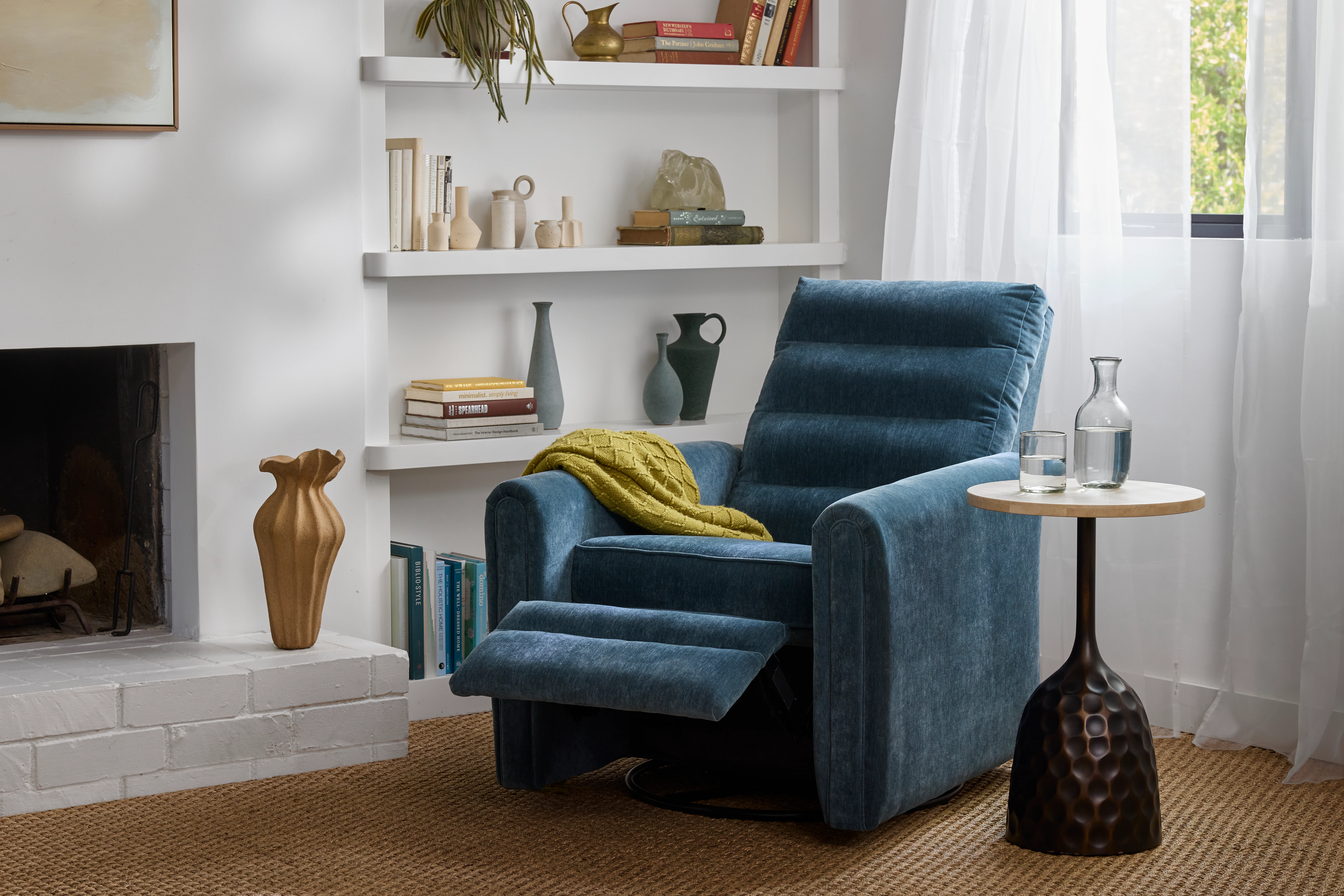 Colton Reclining Swivel Chair Harper Biscay Bay