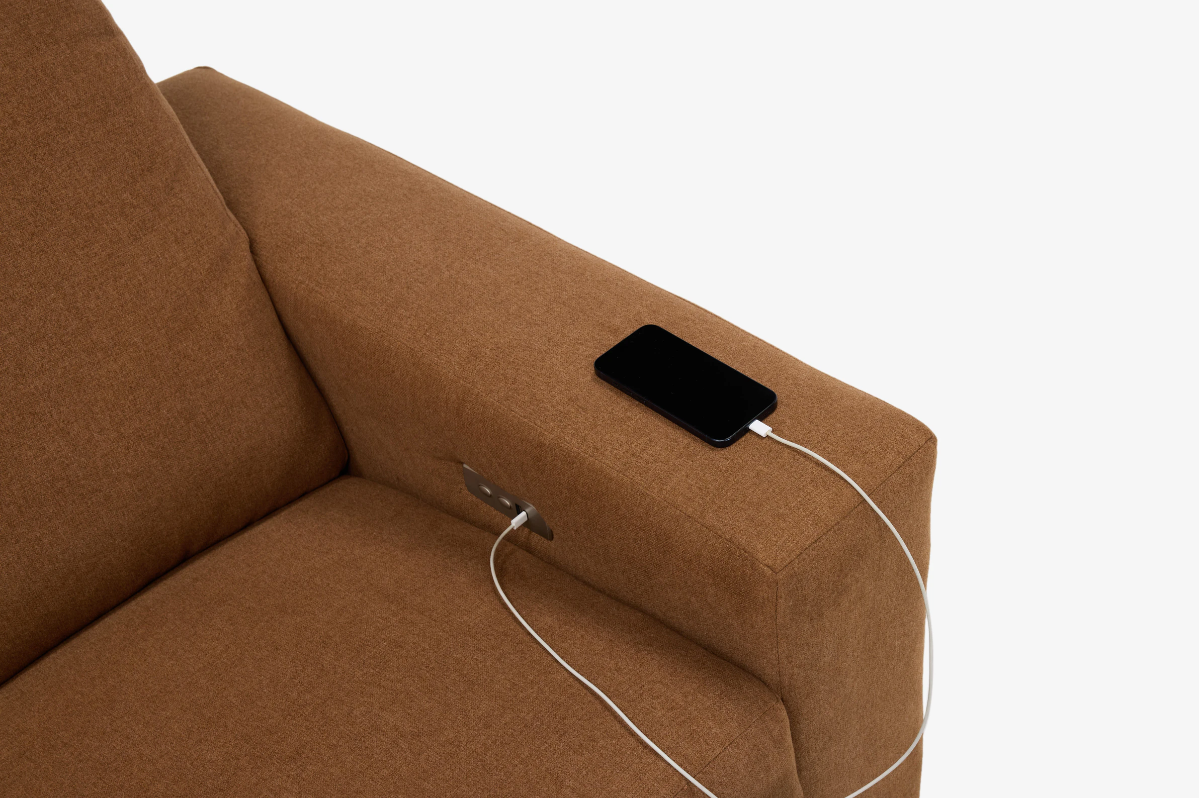 Arlo Single Arm Chair Power RAF Faithful Mocha