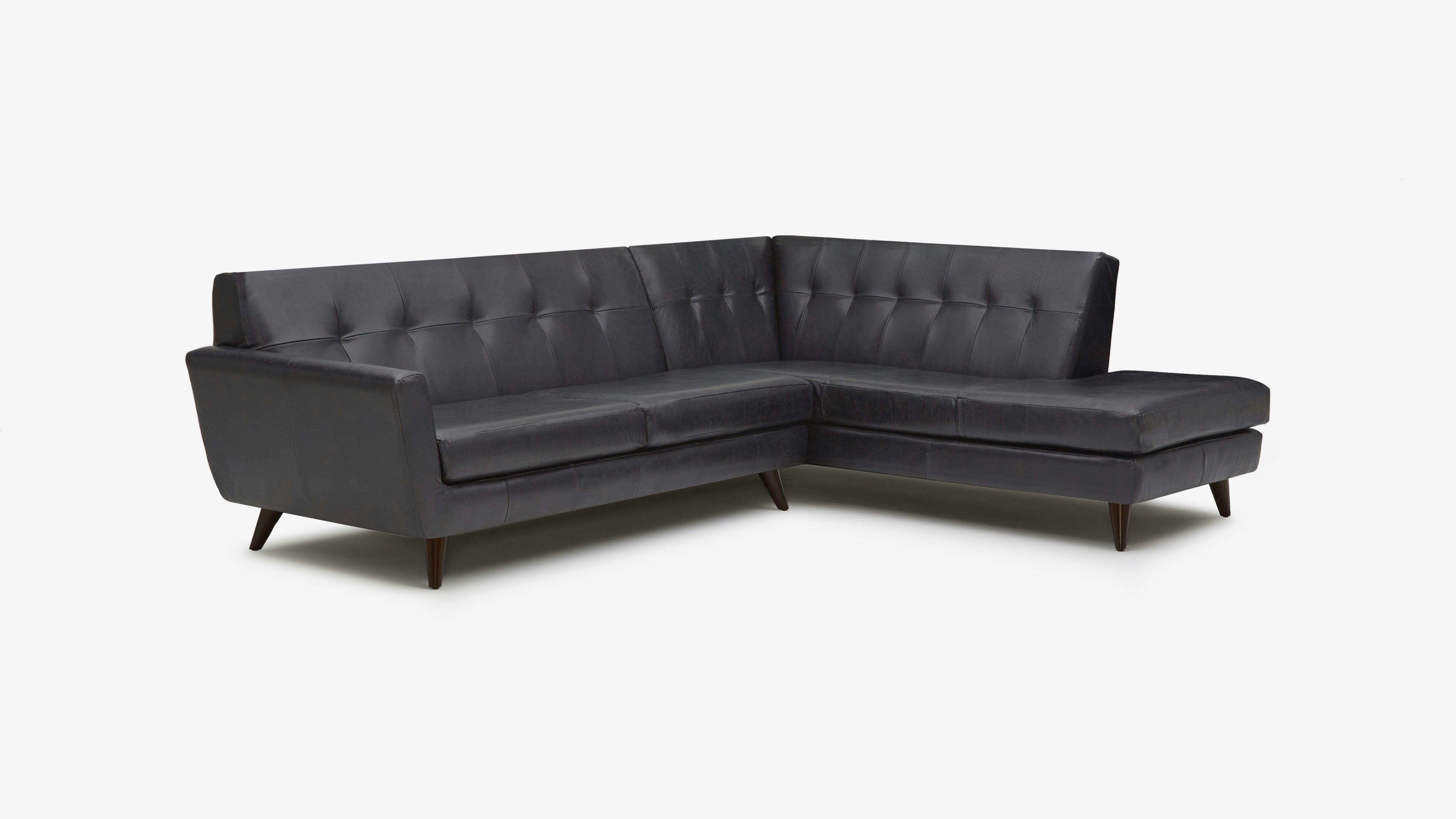 Hughes Leather Sectional Santiago Steel