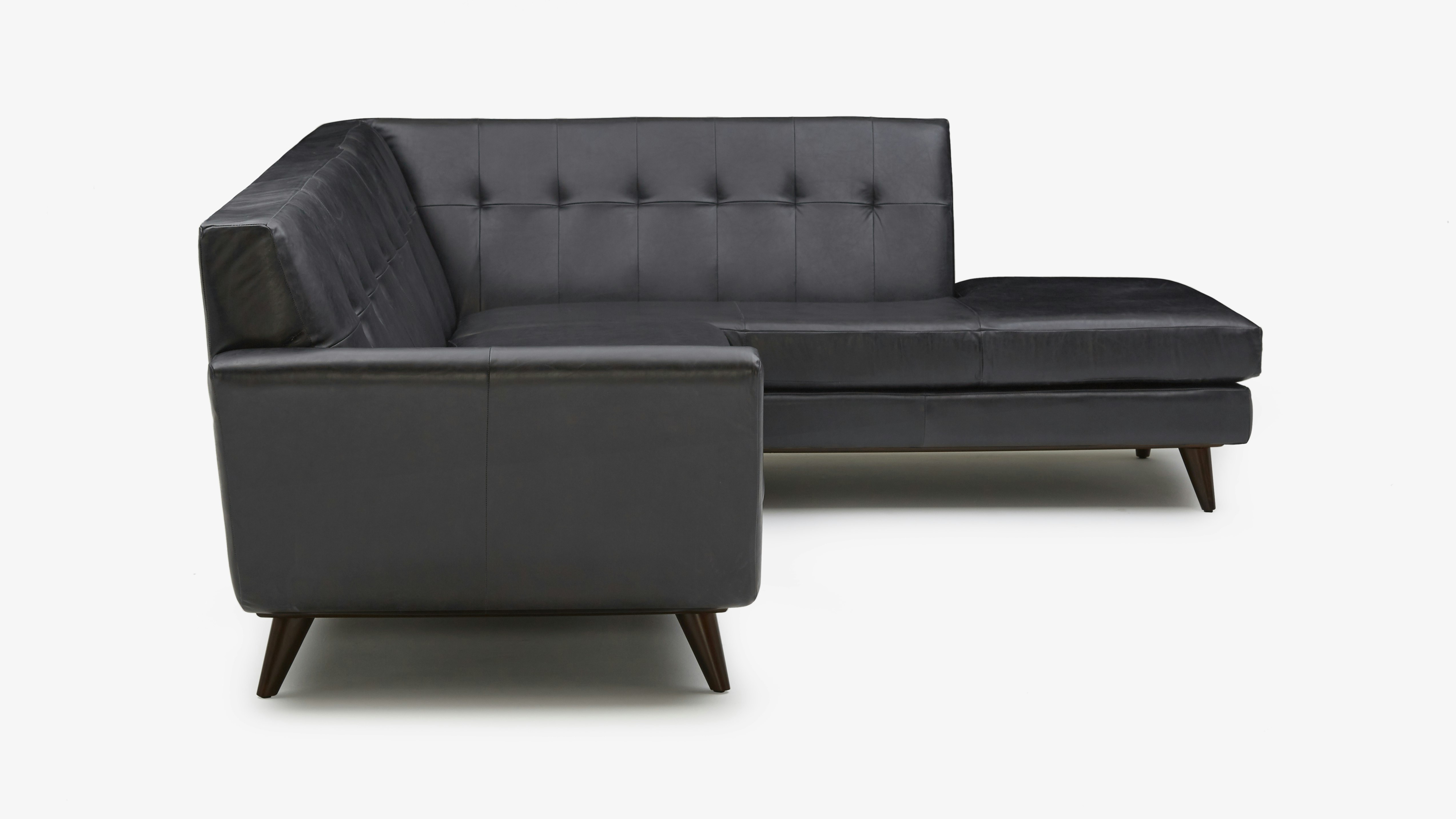 Hughes Leather Sectional Santiago Steel