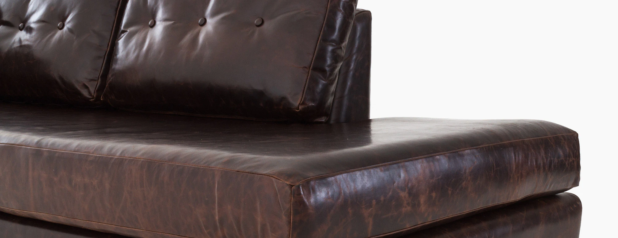 hero hopson leather bumper chaise