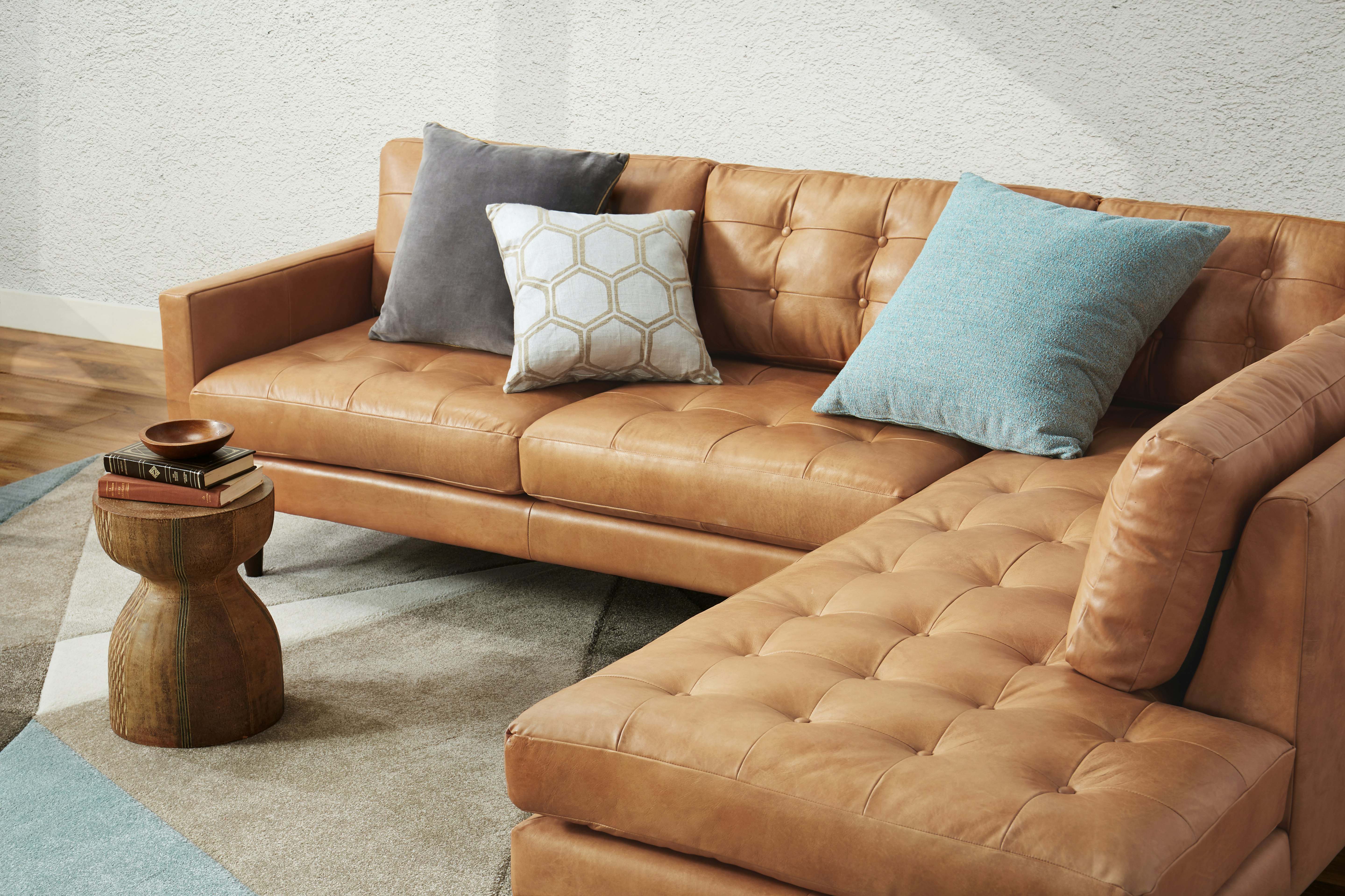 Joybird leather online sectional