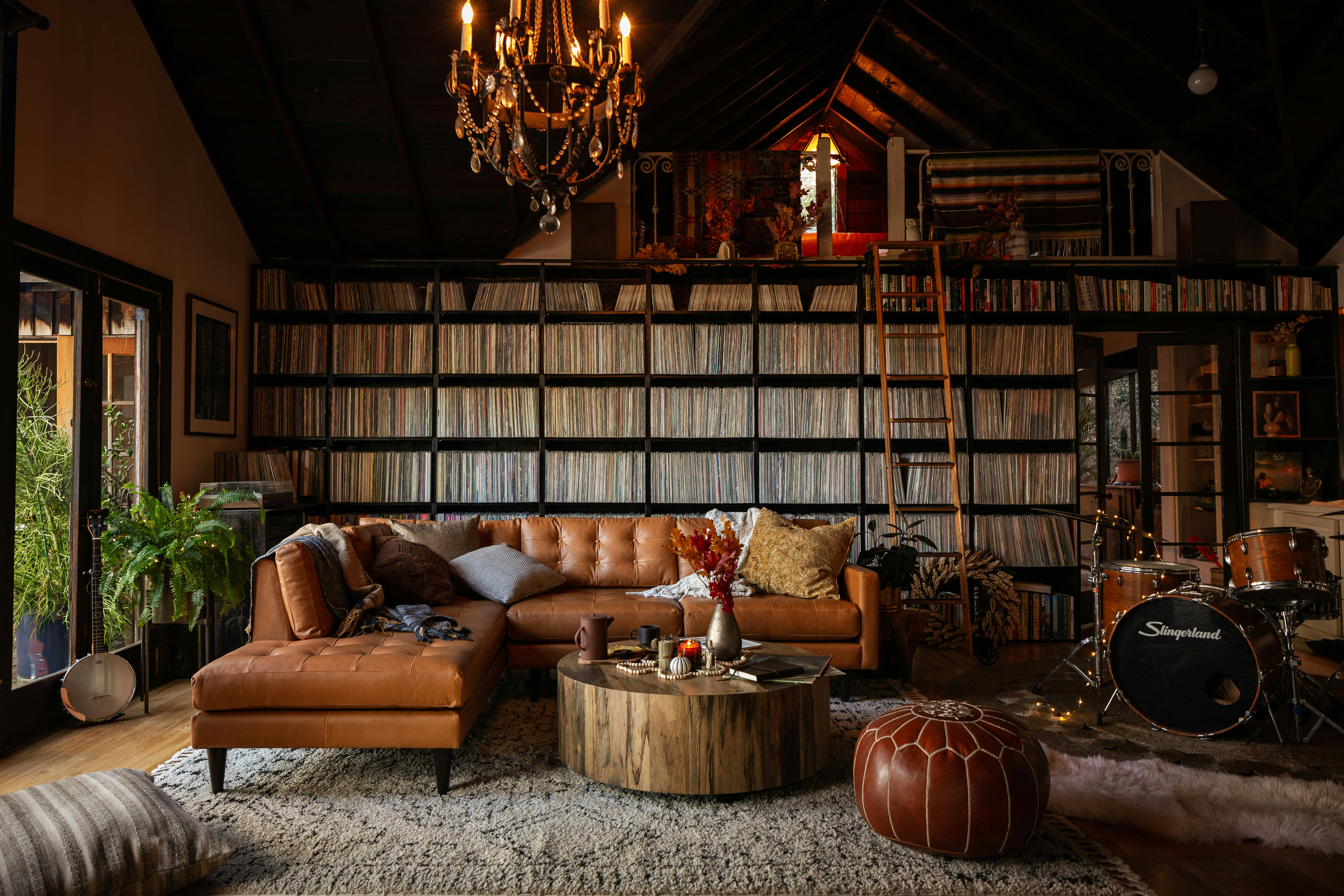 Eliot Leather Sectional with Bumper Joybird