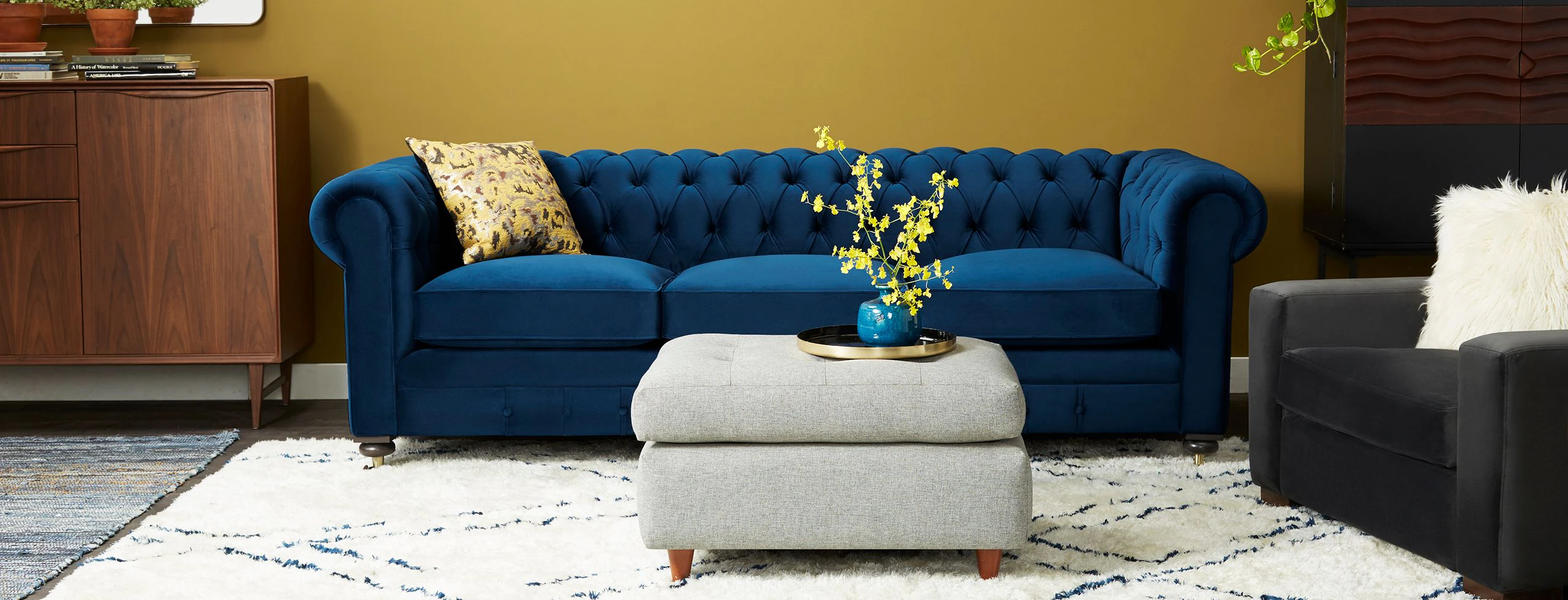 Eliot Storage Ottoman Taylor Felt Grey