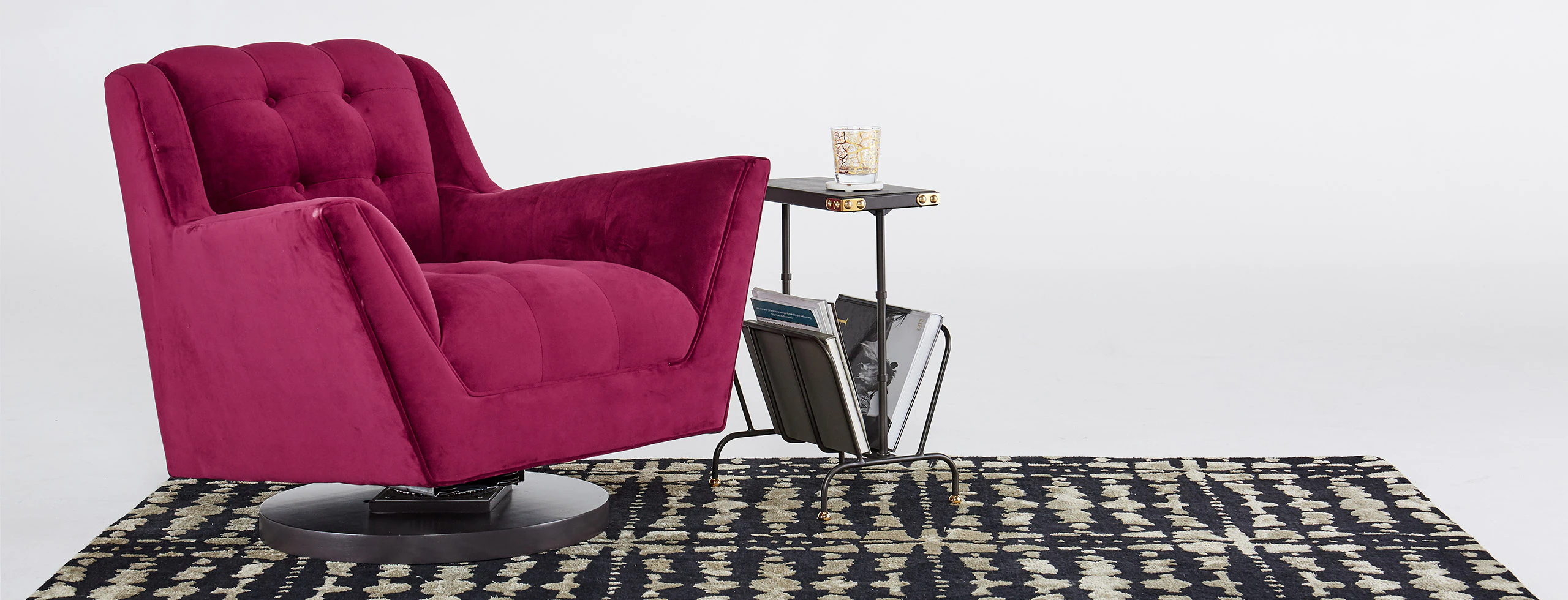 Fitzgerald Swivel Chair Bella Merlot