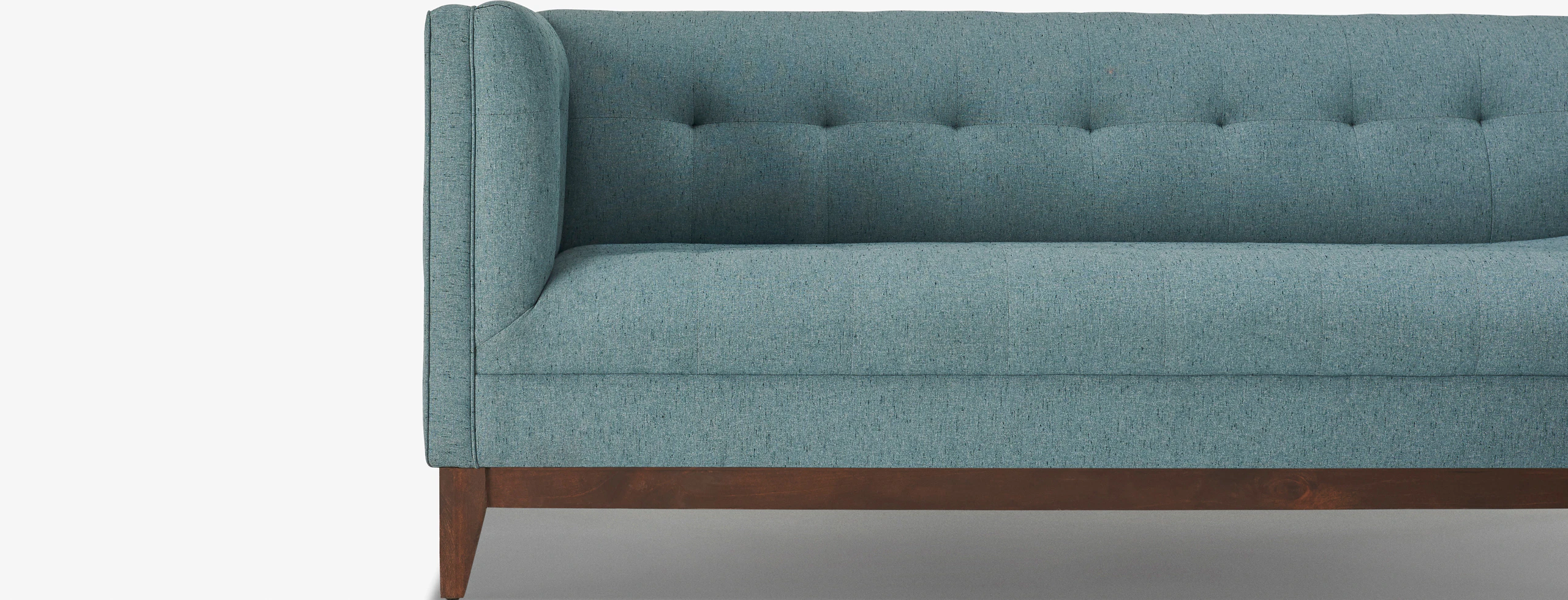 Hero Stowe Sectional With Bumper Essence Aqua Walnut