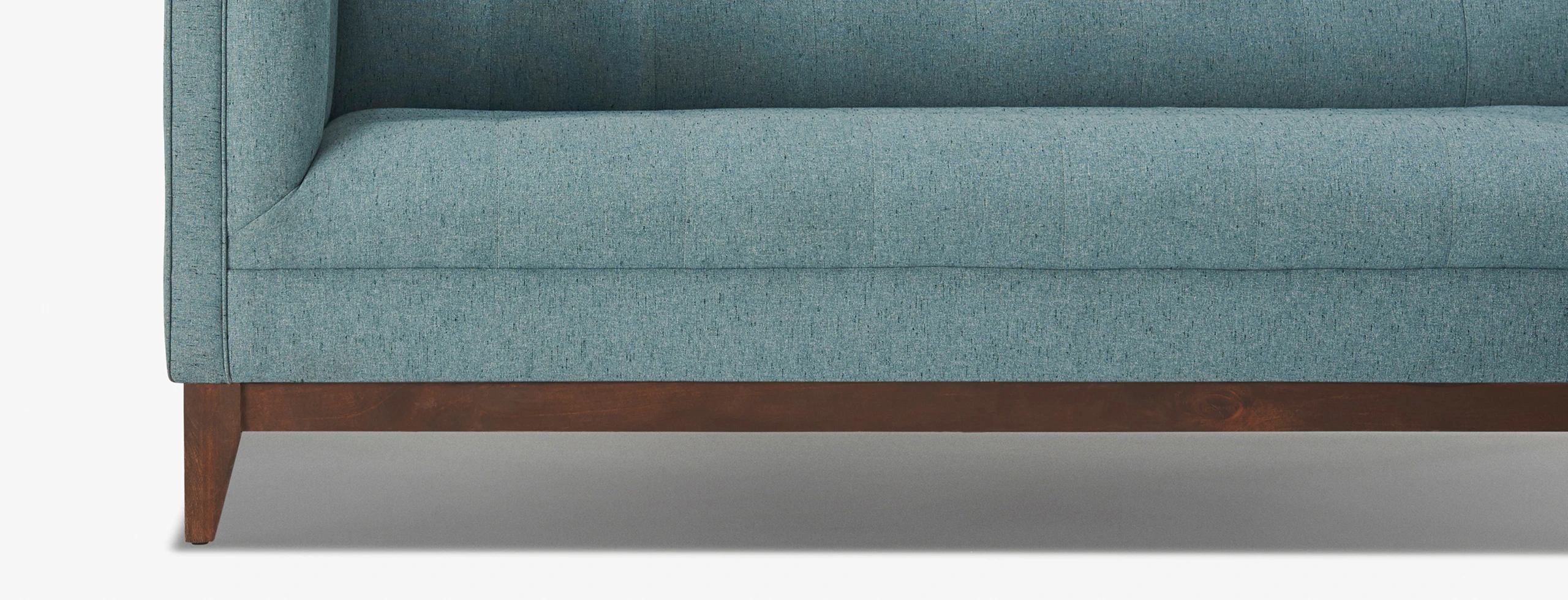 Hero Stowe Sectional With Bumper Essence Aqua Walnut