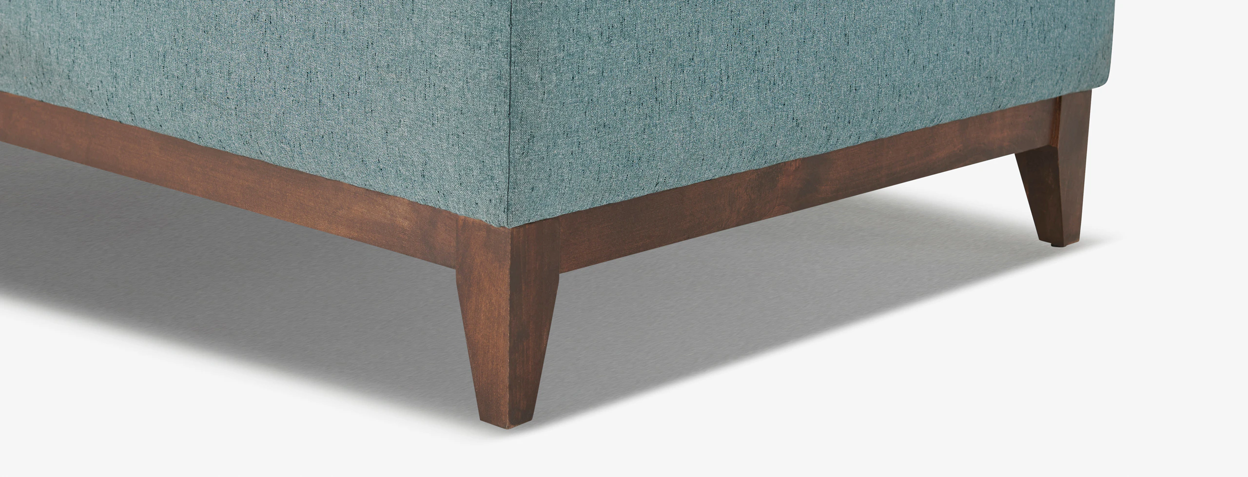 Hero Stowe Sectional With Bumper Essence Aqua Walnut