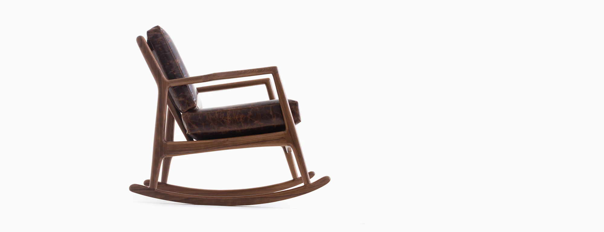 hero collins leather rocking chair