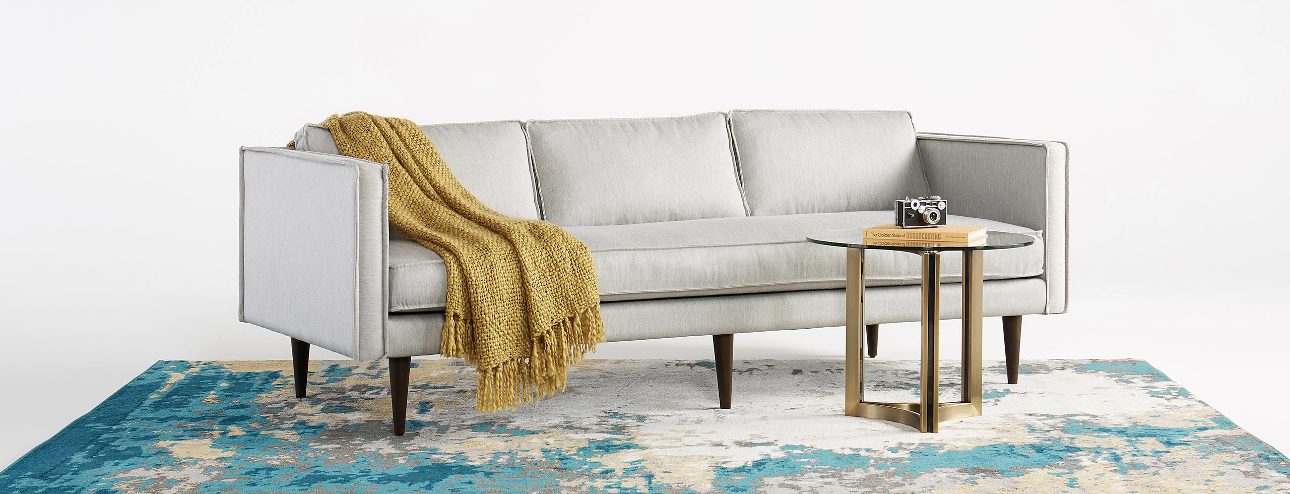 Serena Sofa Sunbrella Premier Fog daily