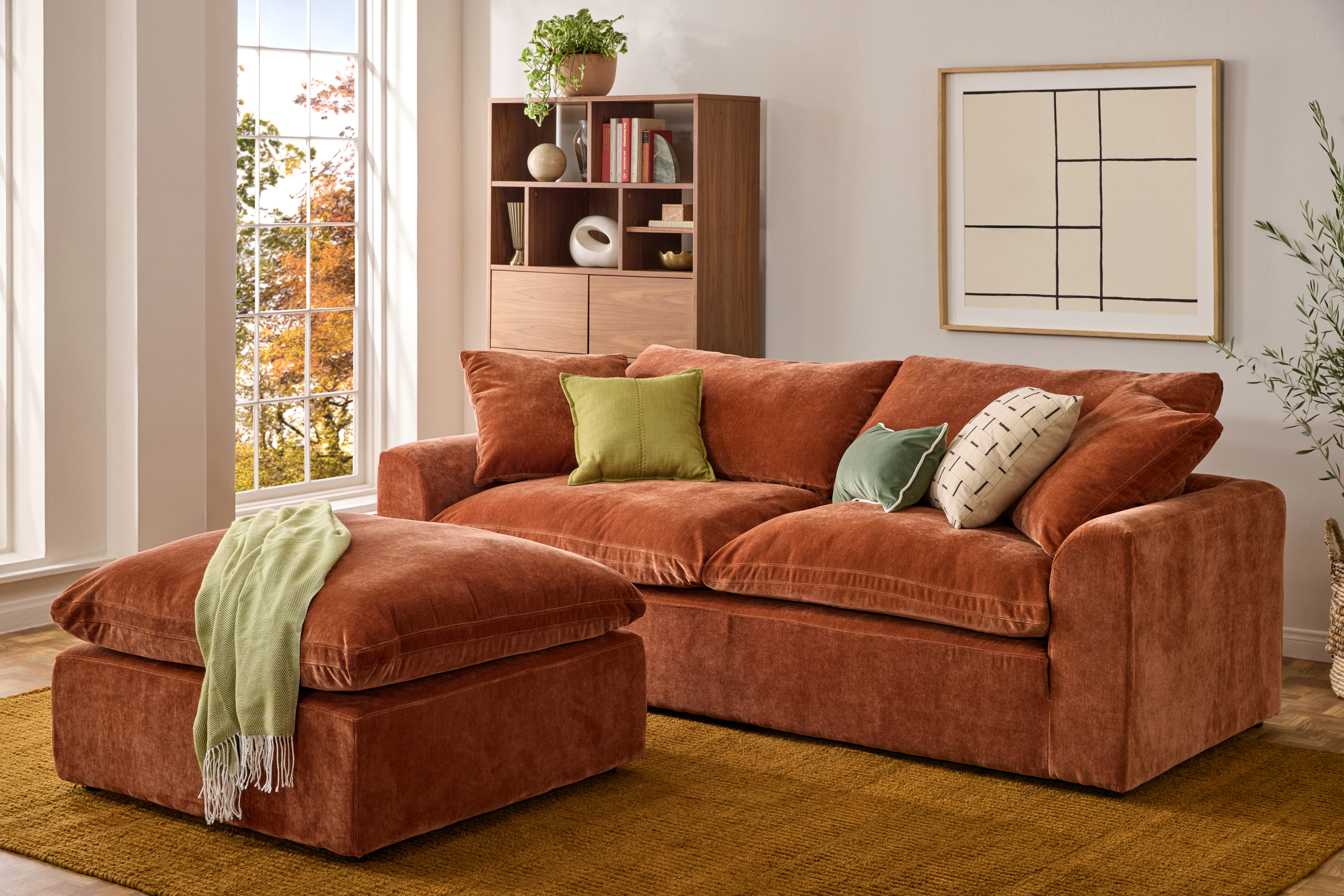 Bryant Sofa Ottoman Harper Cinnamon