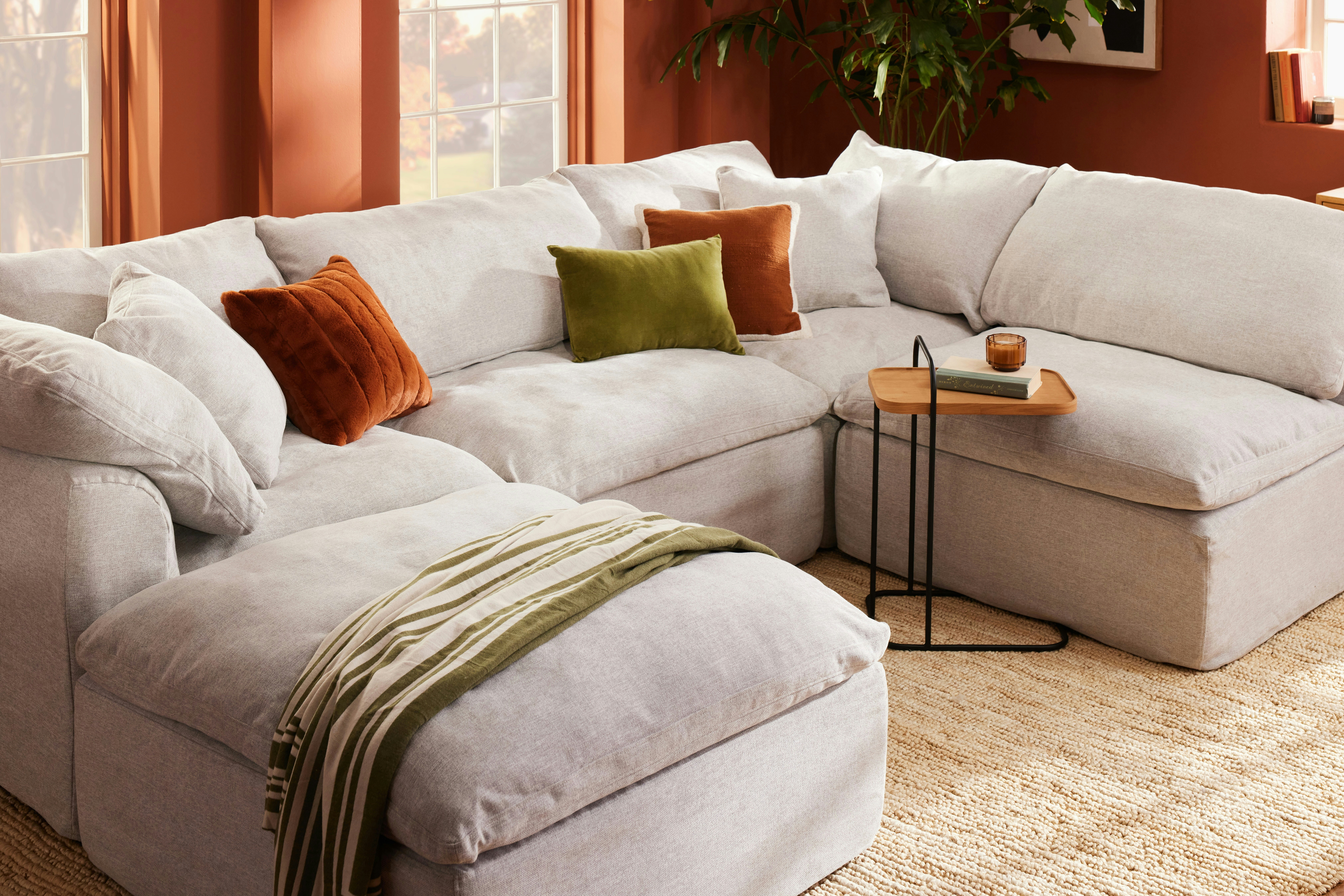 Bryant Sofa Bumper Slipcover Milo Dove