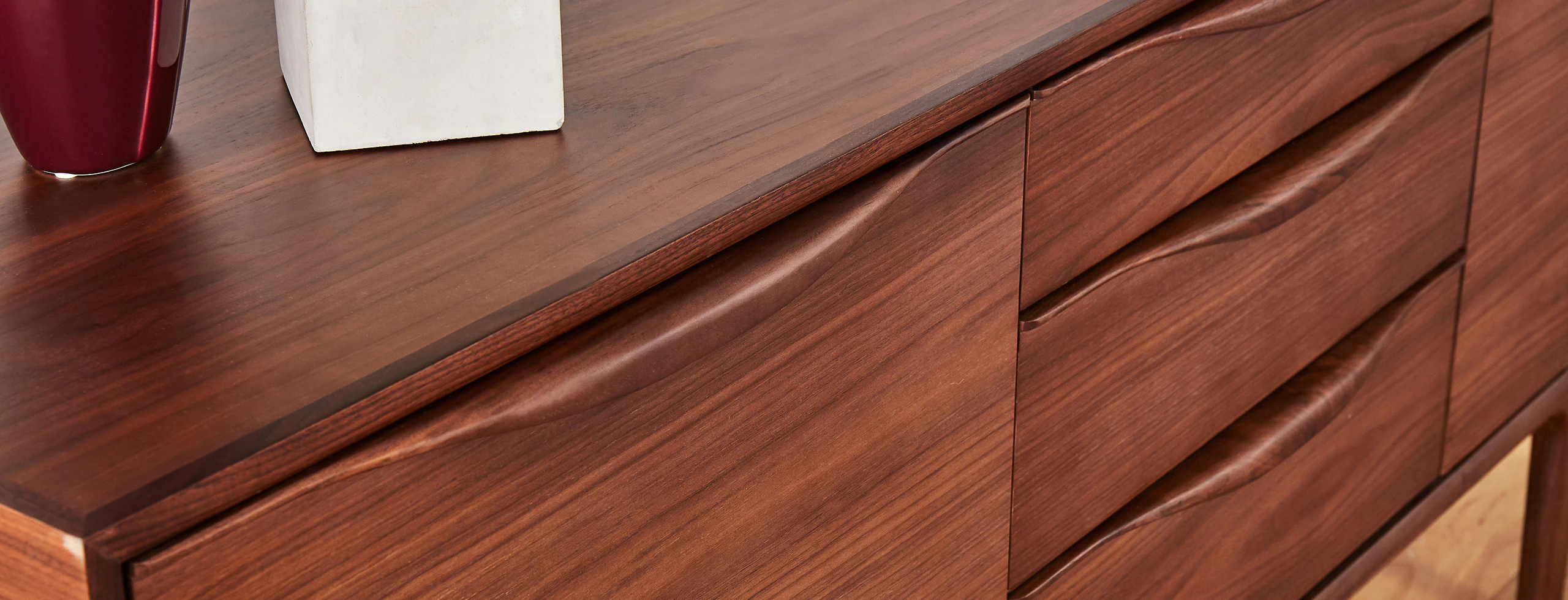 Mckenzie drawer console walnut lastudio hero