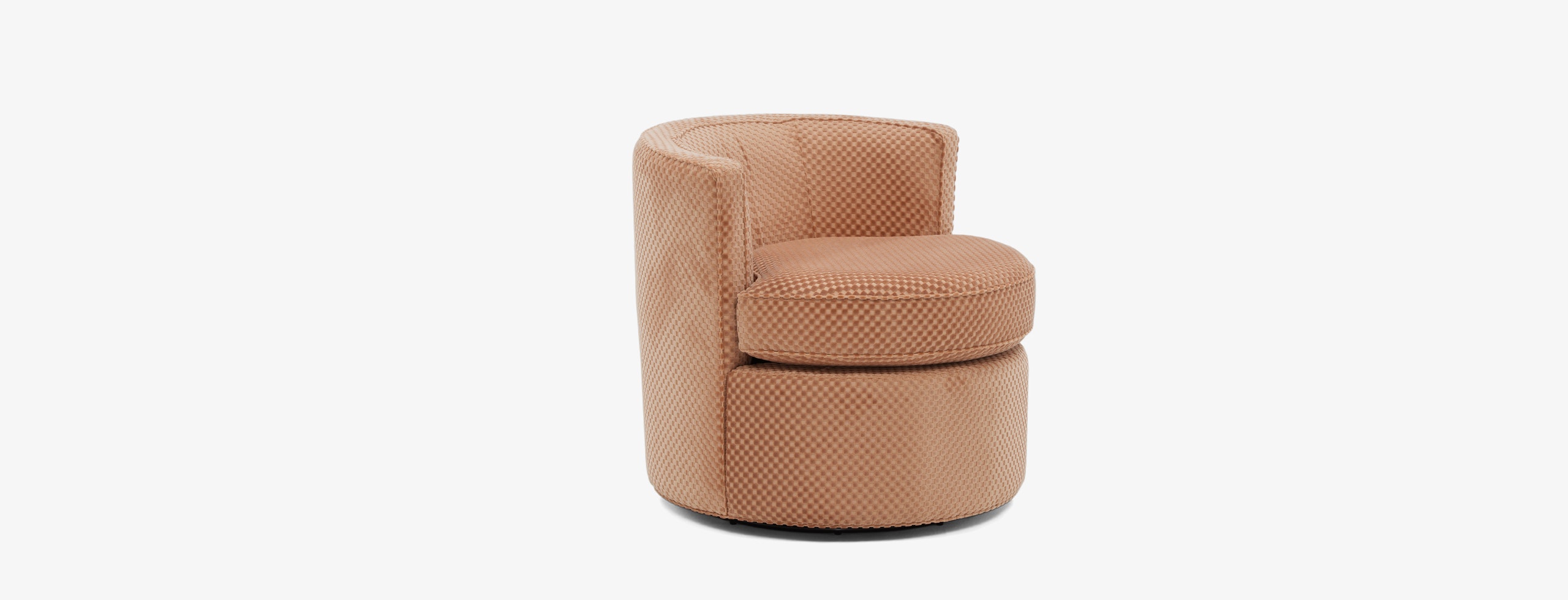 Carly Swivel Chair Checker Mocha