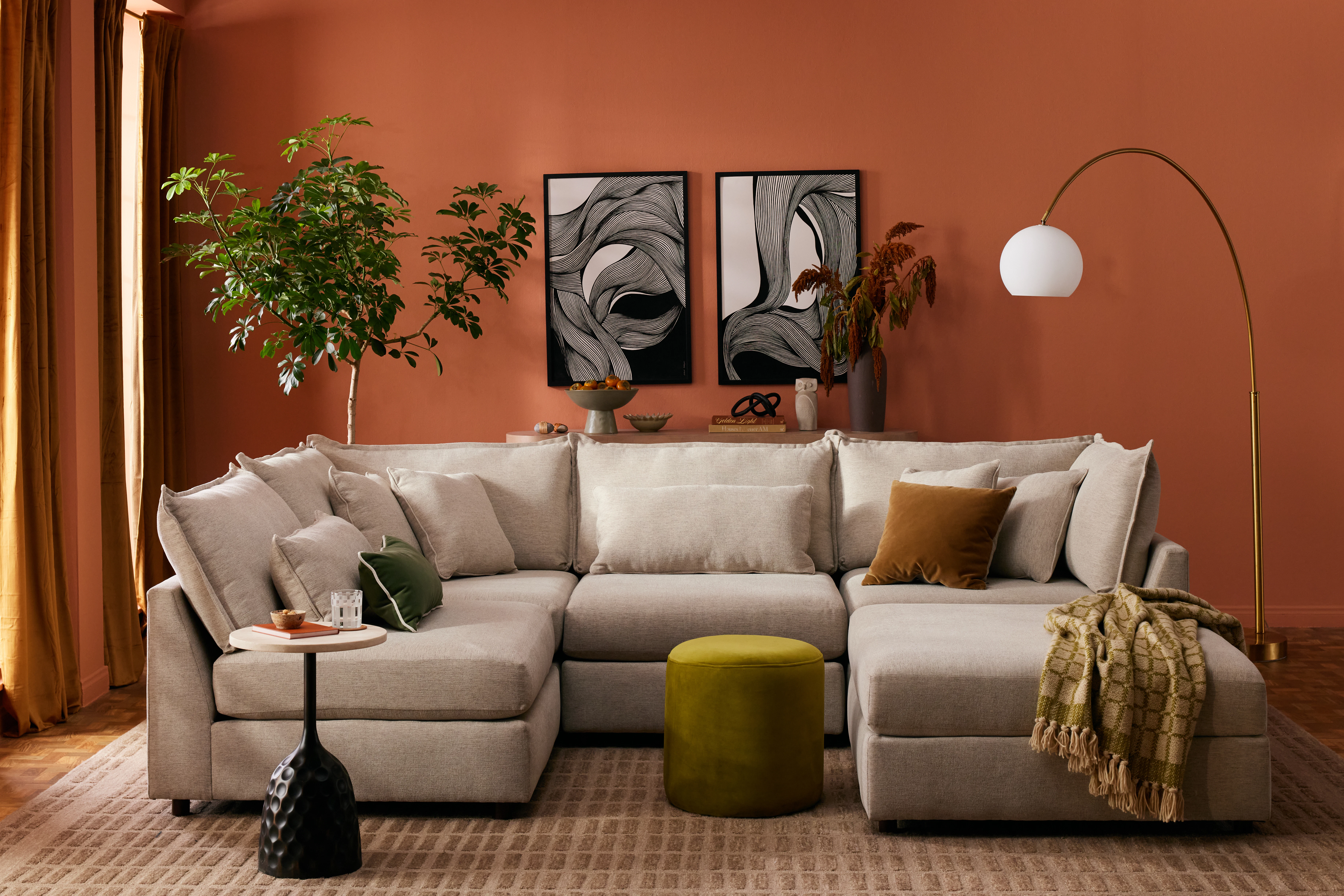 Tanner Sofa Bumper Sectional Merit Dove