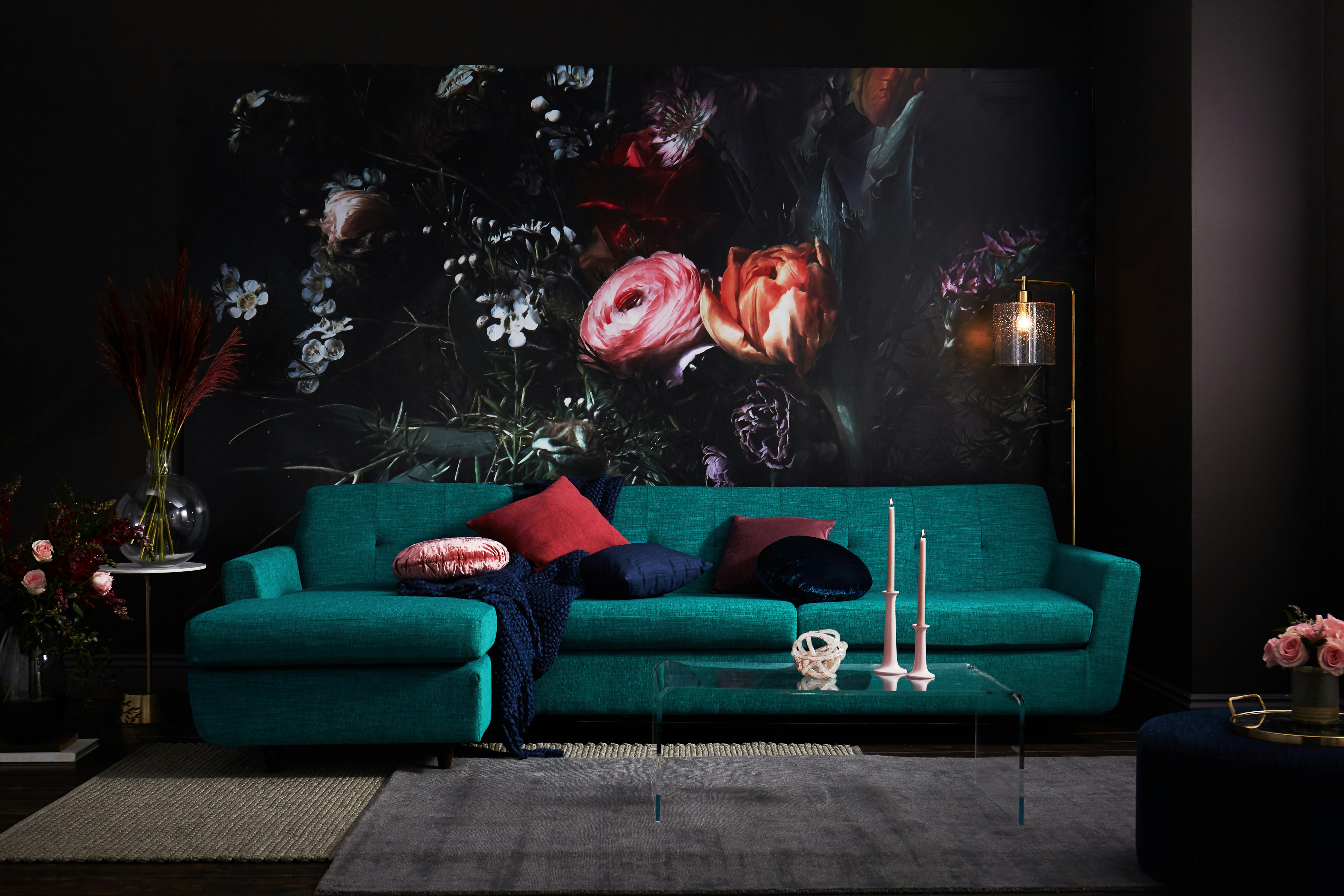 Hughes Sleeper Sectional Lucky Turquoise