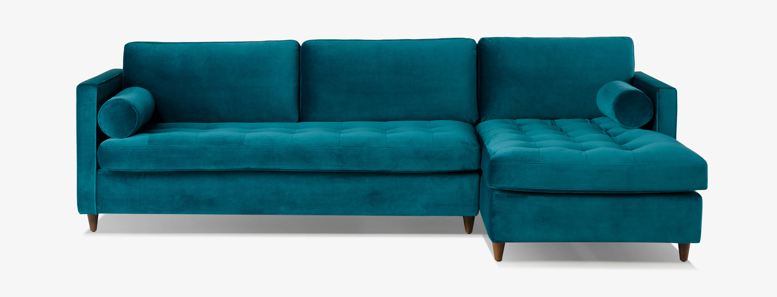 Hero Briar Sleeper Sectional Royale Peacock Walnut