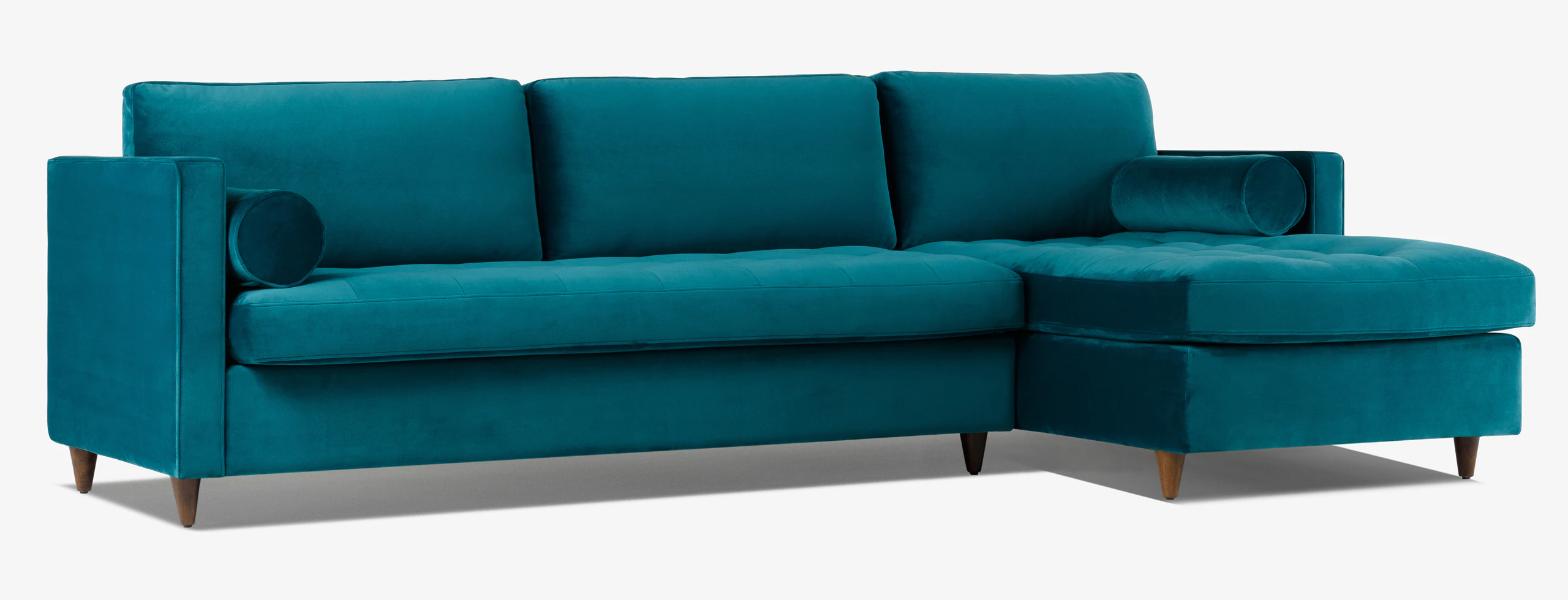 Hero Briar Sleeper Sectional Royale Peacock Walnut