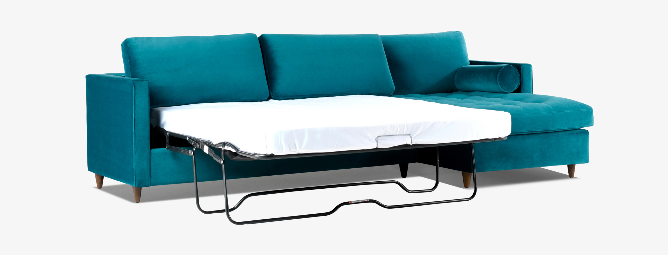Hero Briar Sleeper Sectional Royale Peacock Walnut