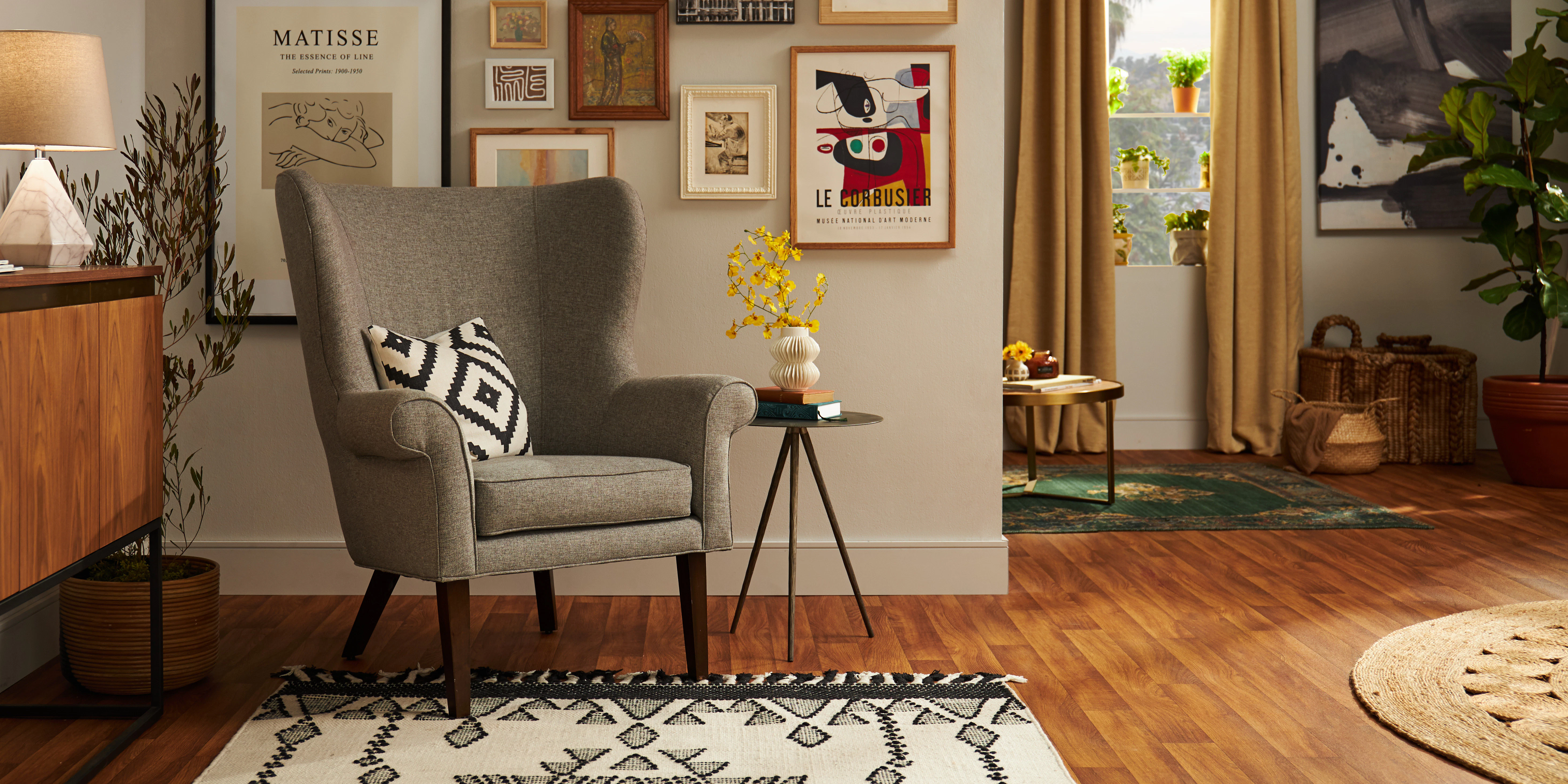 Calm Days Ellsworth Wing Chair Taylor Felt Grey PDP