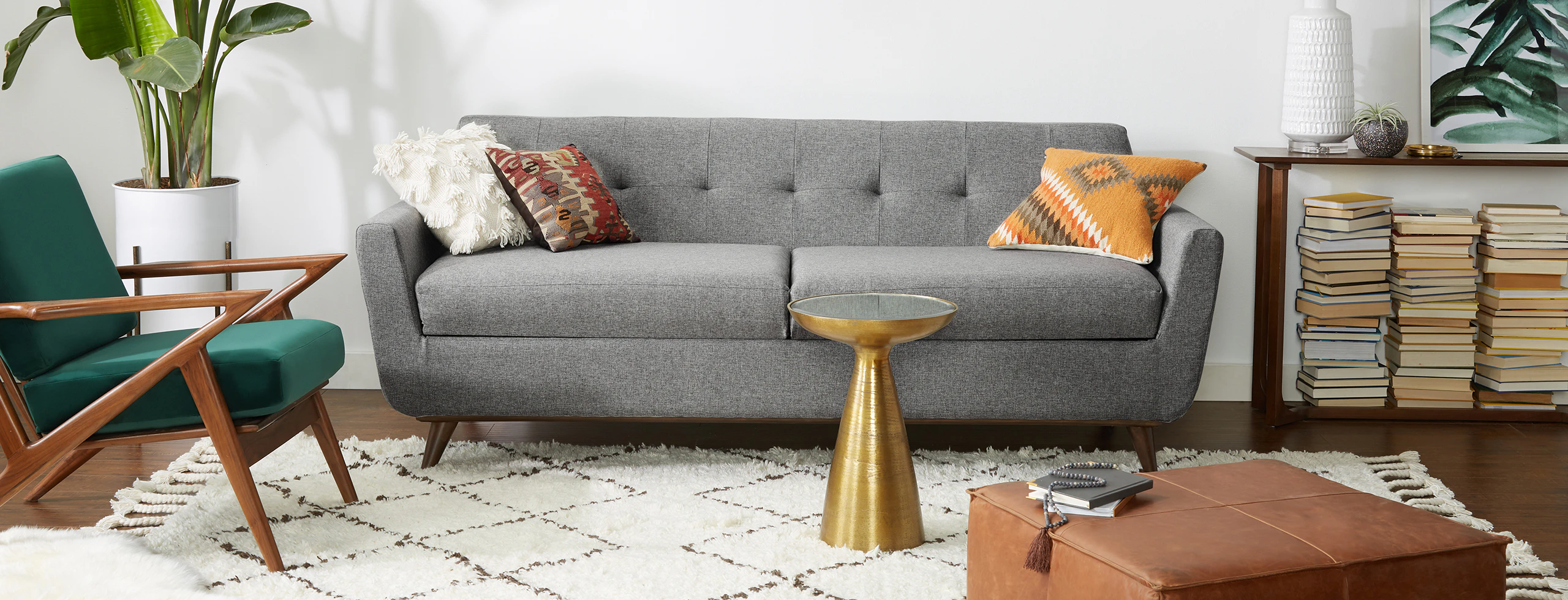 Hughes Storage Sofa Taylor Felt Grey