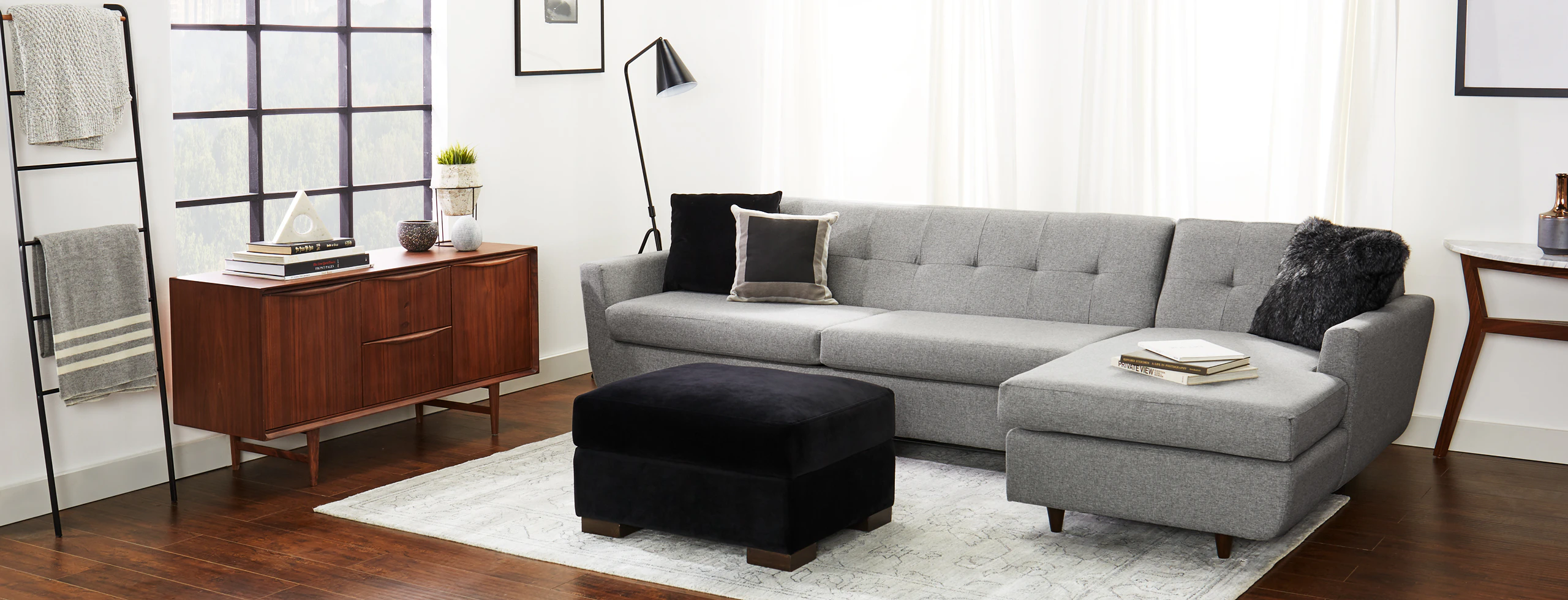 Hughes Sleeper Sectional Taylor Felt Grey
