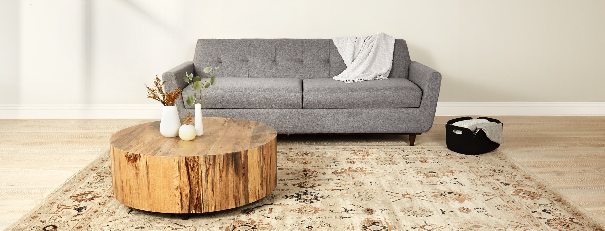 Hughes Storage Sofa Taylor Felt Grey