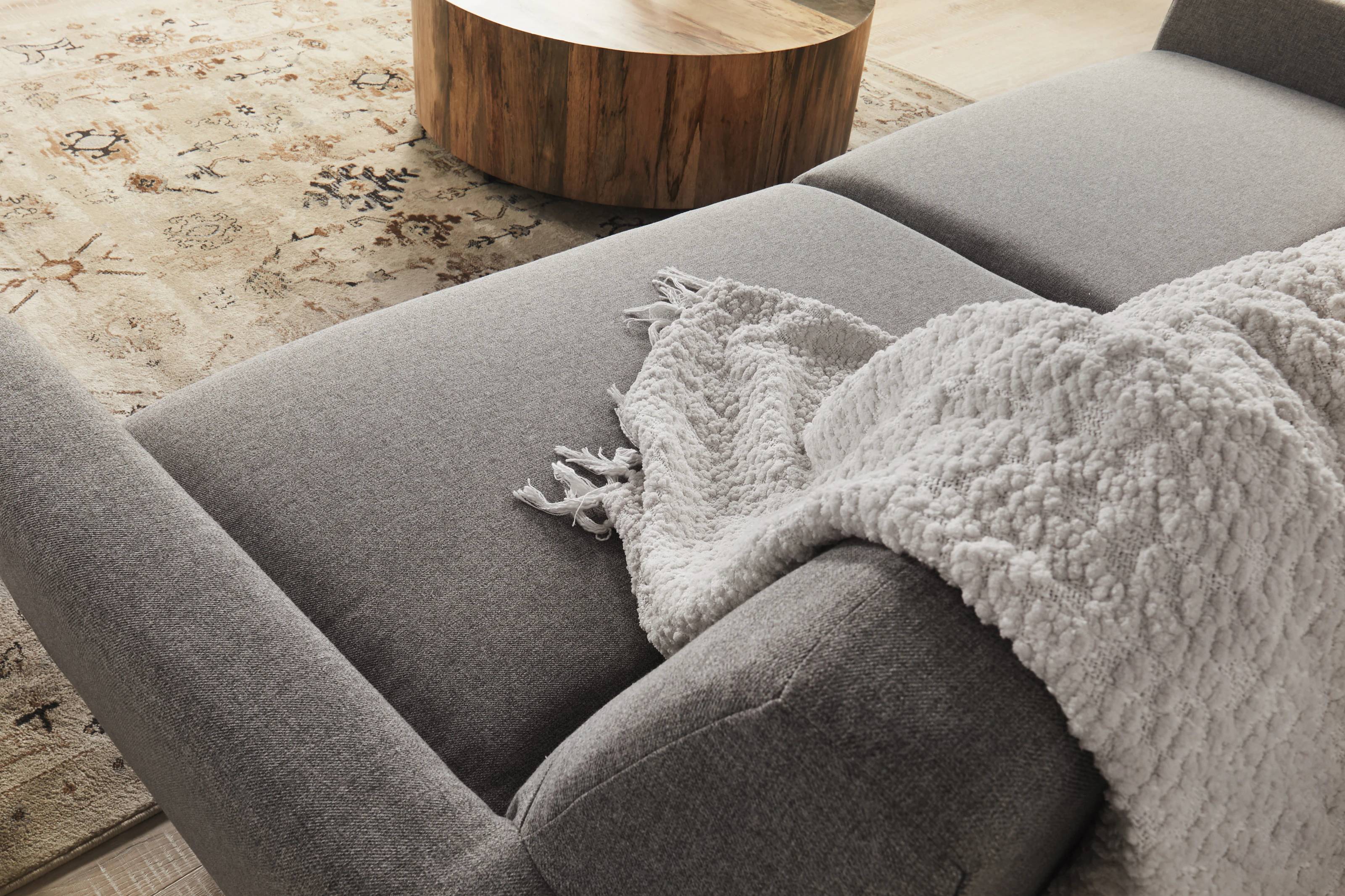 Hughes Storage Sofa Taylor Felt Grey