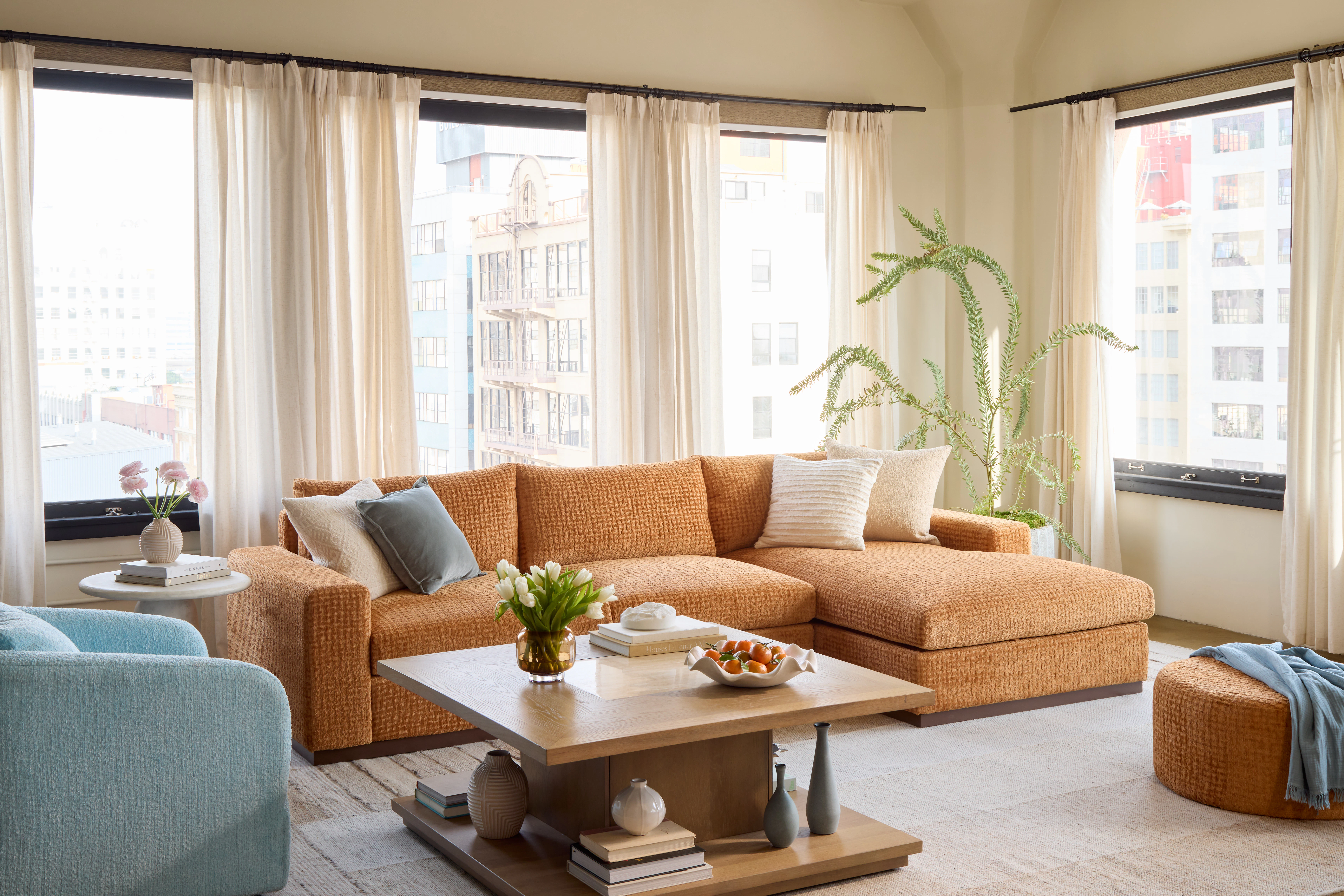 Holt Sectional With Storage Soul Ginger