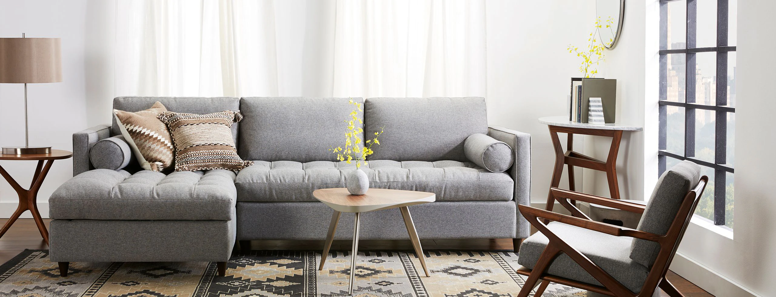 Briar Storage Sectional Taylor Felt Grey Flip