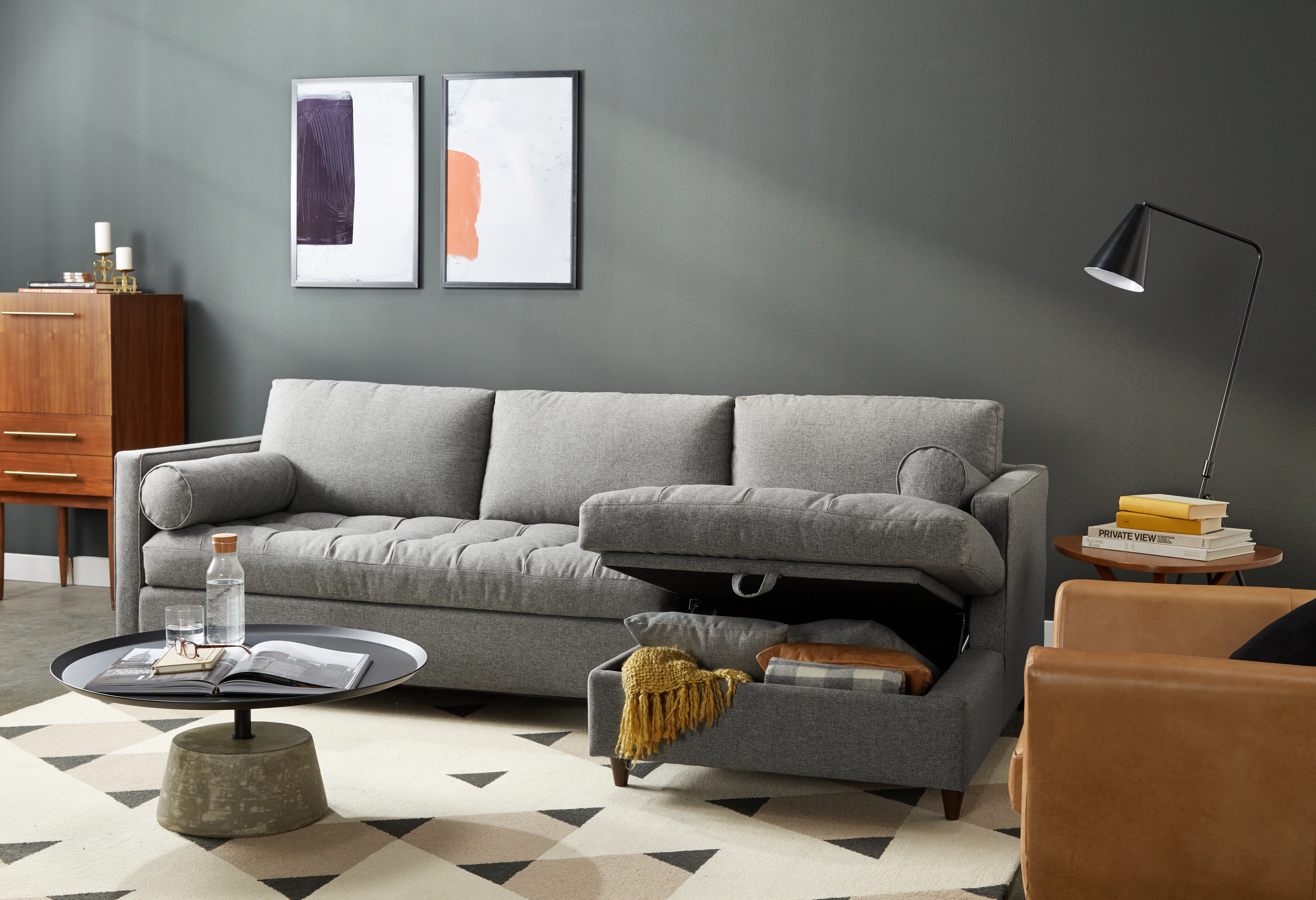 Briar Storage Sectional Taylor Felt Grey