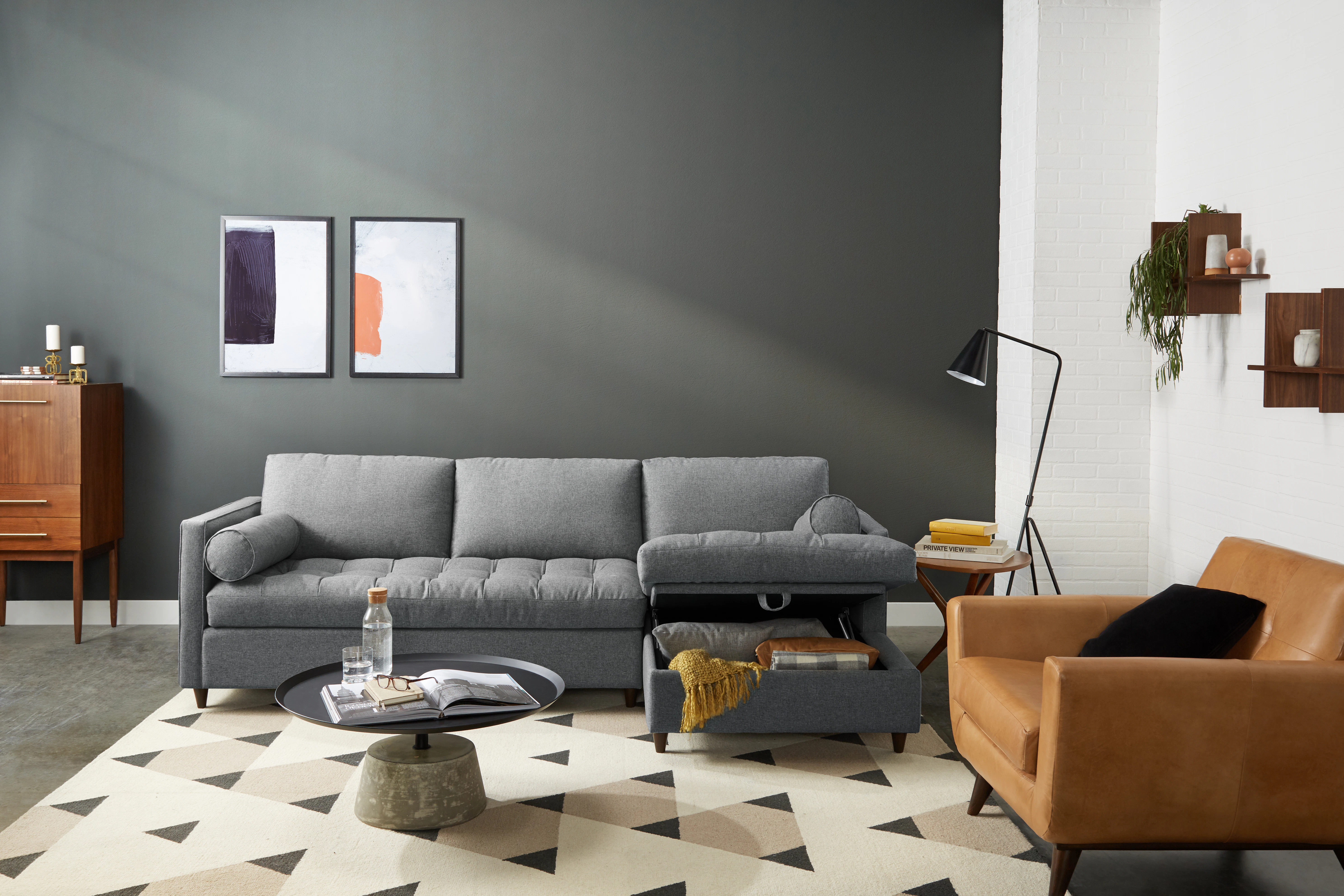 Briar Storage Sectional Taylor Felt Grey