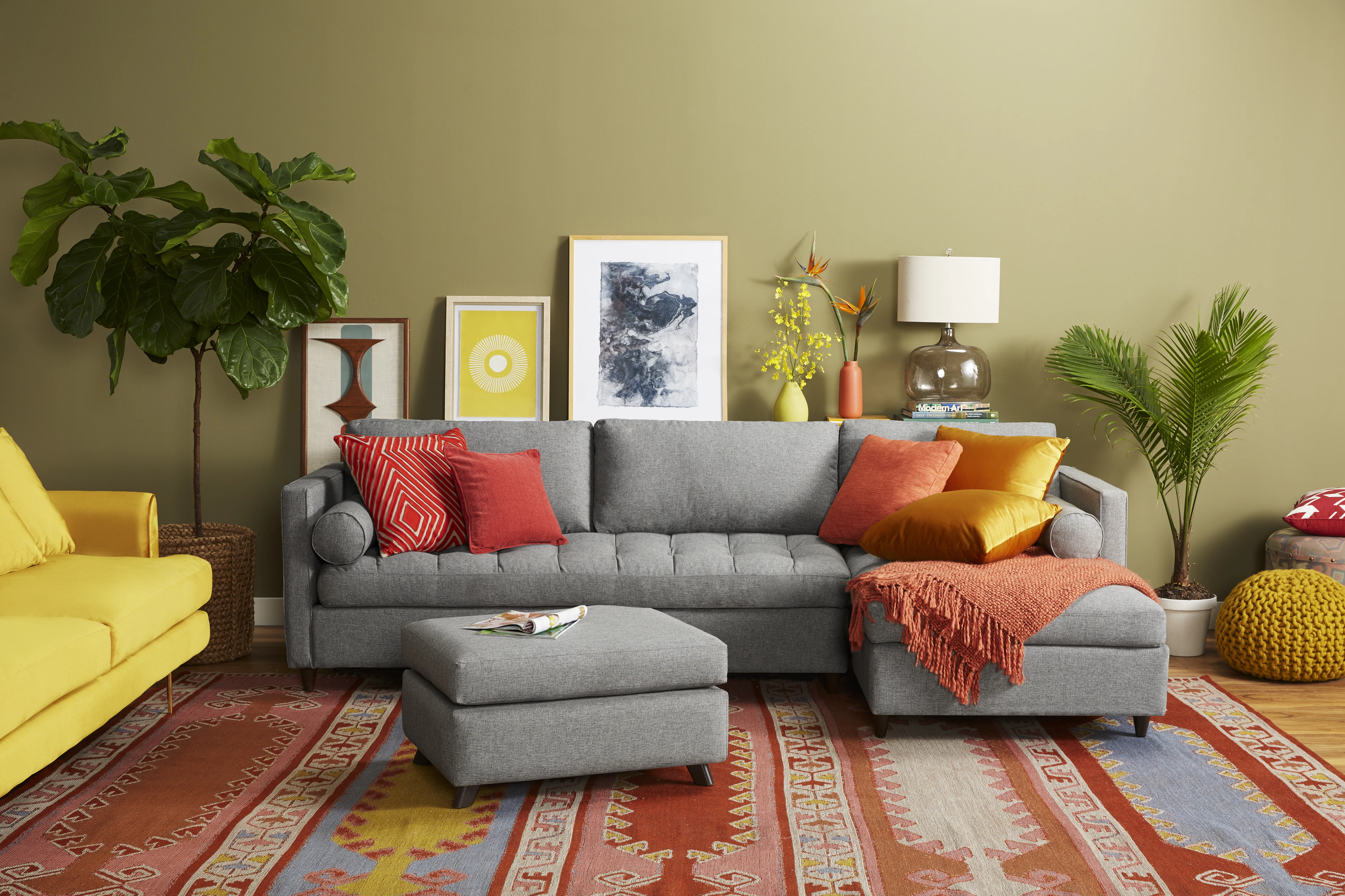 Hopson Storage Ottoman Taylor Felt Grey